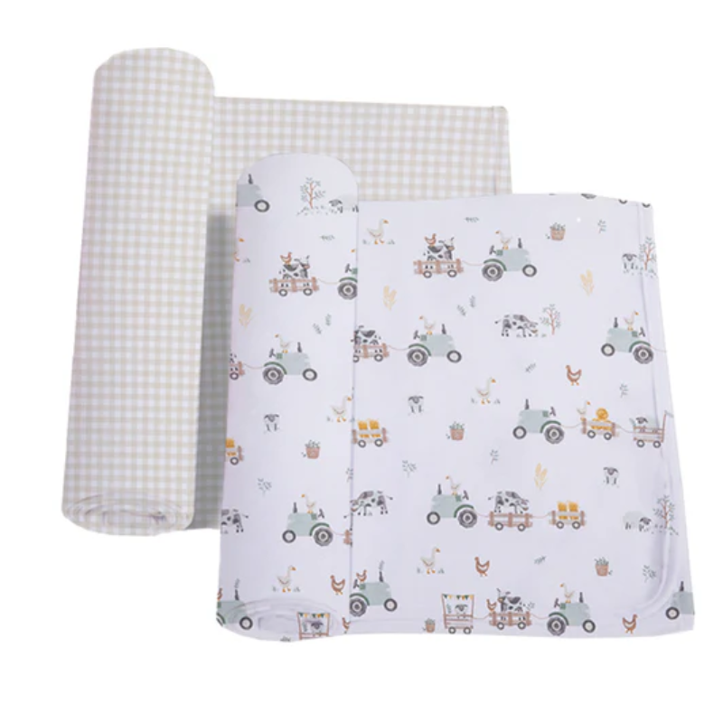 2 Pack Soft Jersey Swaddle Blankets for Newborns - Breathable & Stretchy Baby Swaddles for Comfortable Sleep - Perfect for Swaddling, Nursing, and Stroller Use