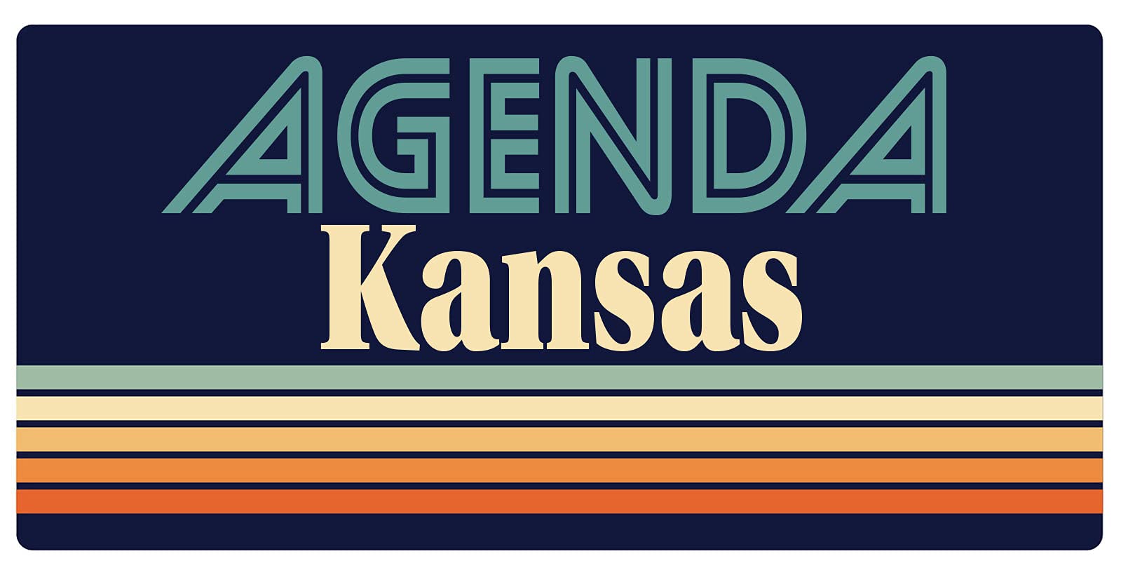 Vintage Retro Design Kansas Agenda 5 x 2.5-Inch Refrigerator Magnet - Perfect for Home, Office & Dorm Fridge Organization