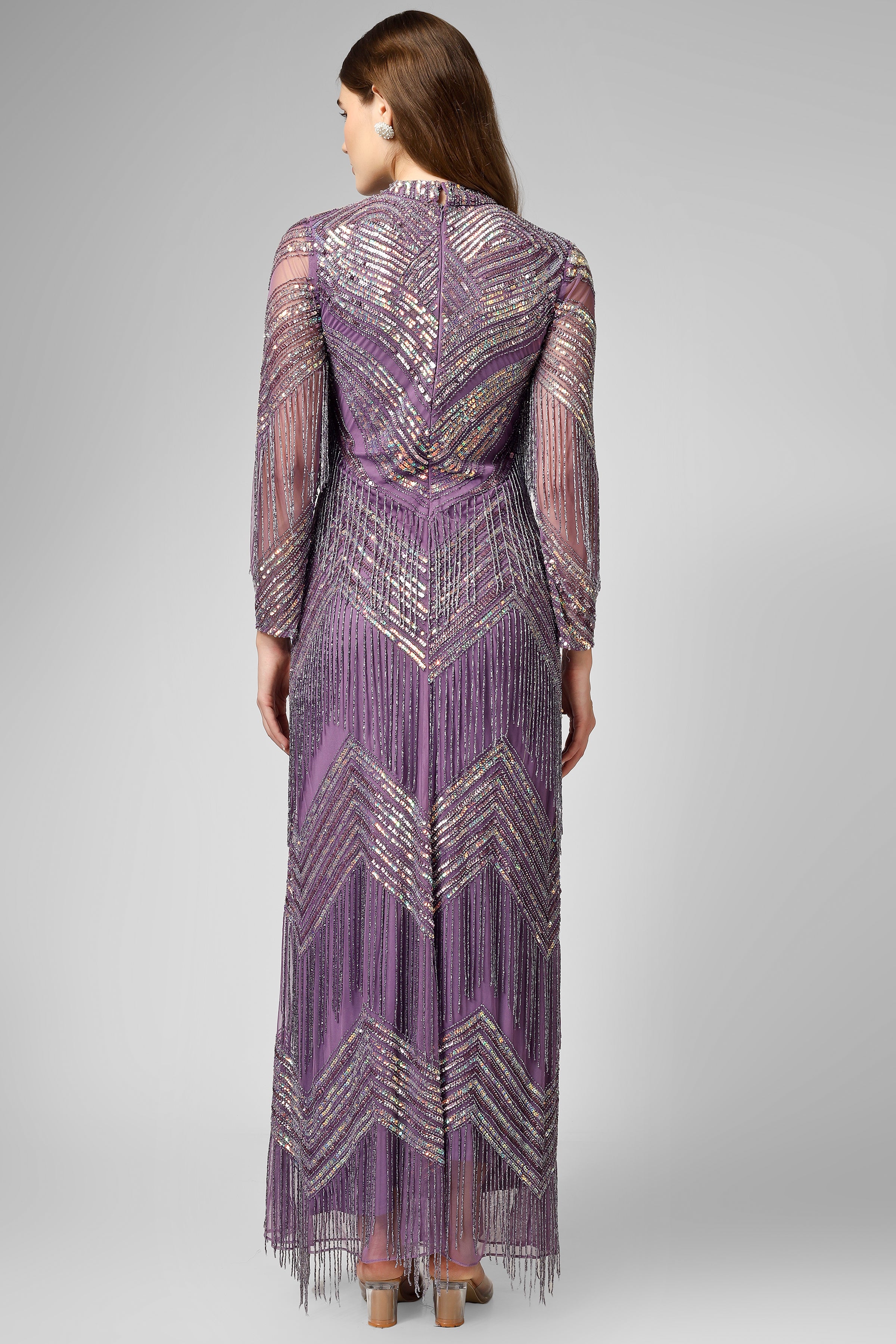 Nelissa Purple Fringe Dress for Women - Boho Chic Party Dress with Beaded Details | Perfect for Festivals, Weddings & Night Out