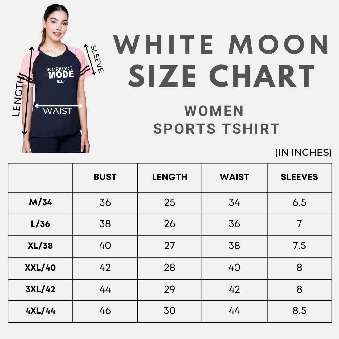 White Moon Women's Printed Polyester Dry Fit Western Shirts & T-Shirts - Quick Drying Breathable Workout Tops for Gym, Yoga & Outdoor Activities