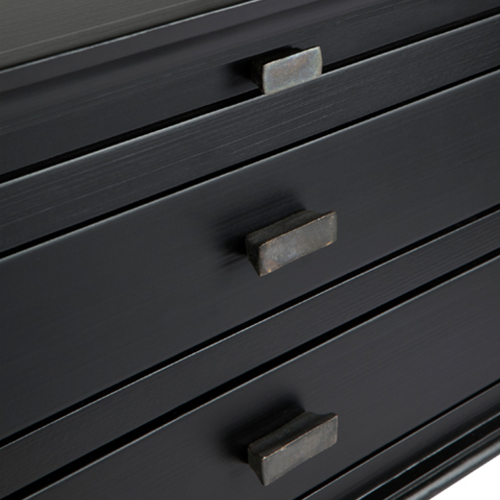 Weatherley Nightstand - Modern Black Bedside Table for Bedroom, Living Room & Office - Compact Storage with Drawer & Shelf