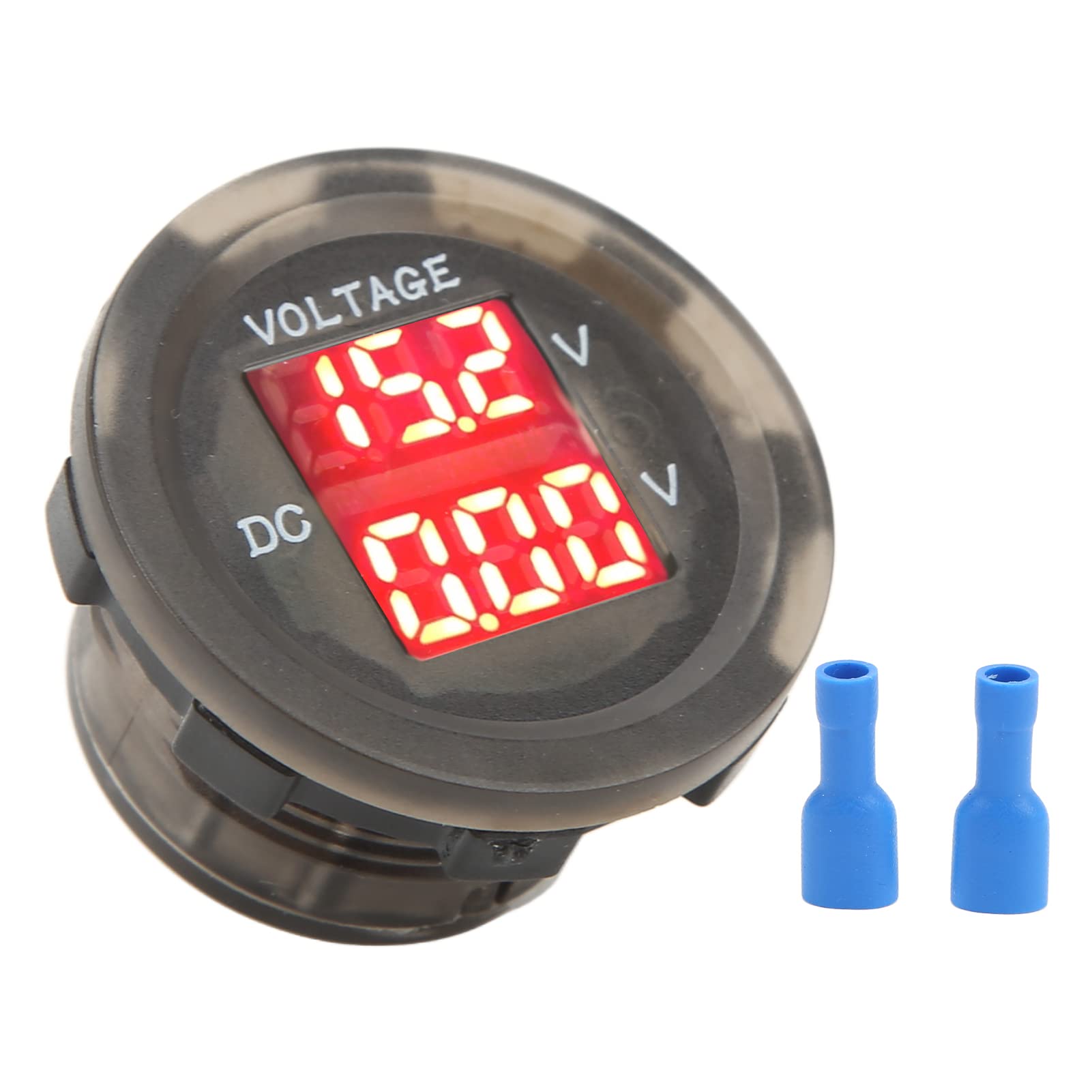 12V-24V Dual LED Digital Car Voltmeter - Waterproof Universal Voltage Gauge for Vehicles, Trucks, RVs & Boats - Monitor Battery Health While Driving or Parked