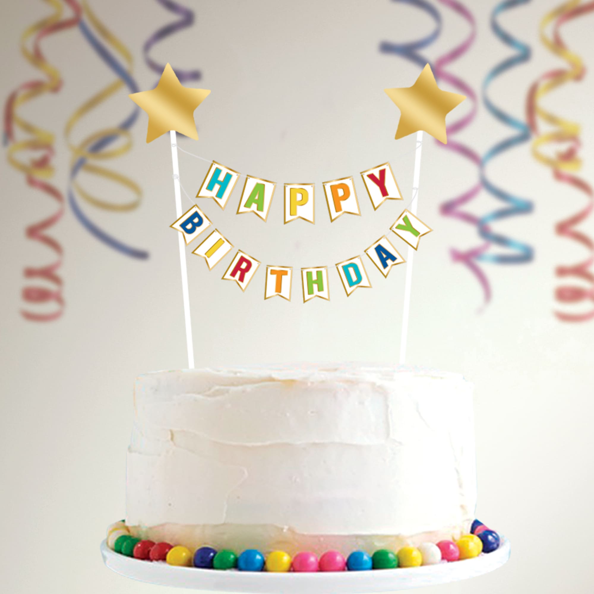 12 Happy Birthday White Banner Cake Topper - Premium Party Decoration for Birthday Cakes, Cupcakes & Desserts - Perfect for Birthday Parties, Baby Showers & Celebrations
