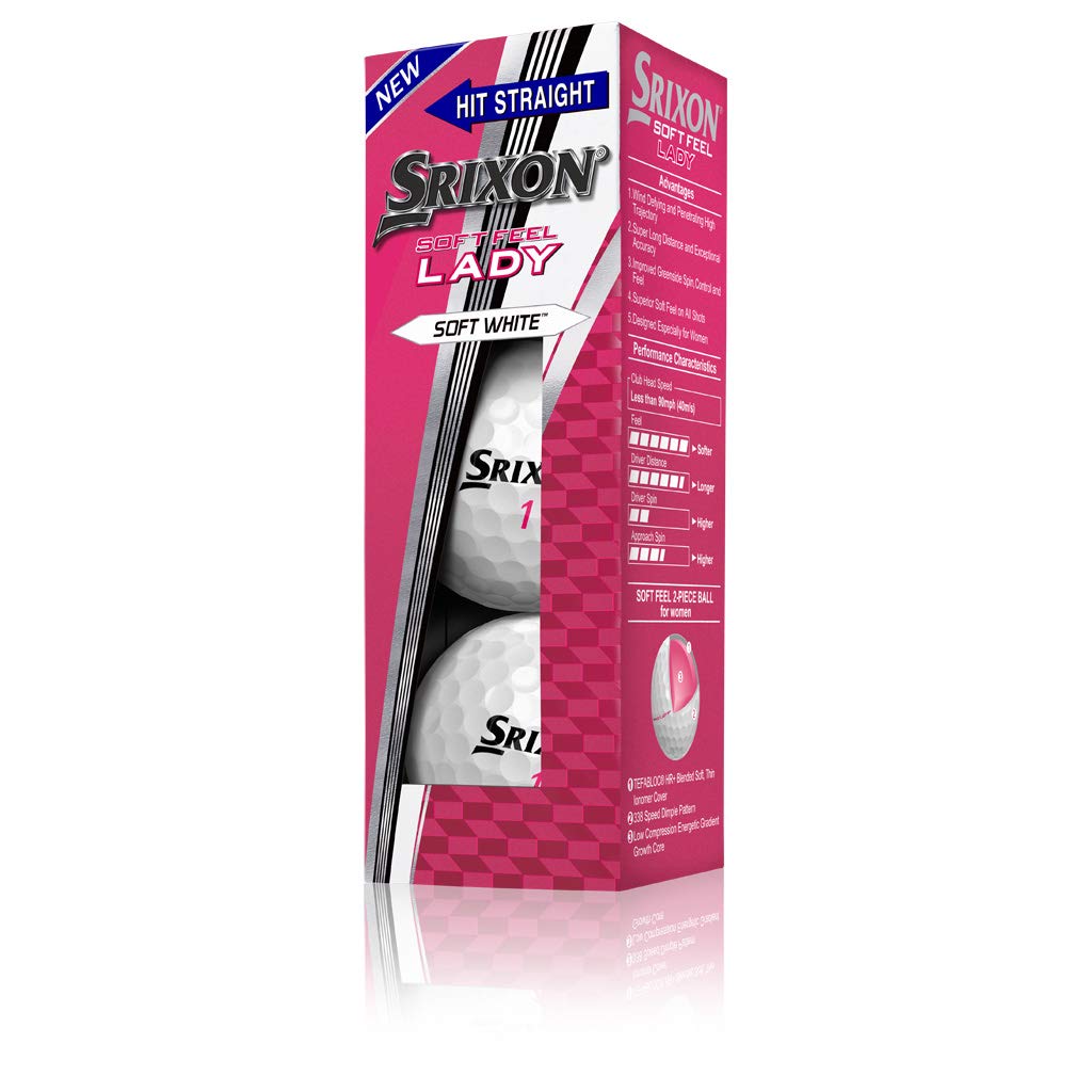 Srixon Soft Feel Lady Golf Balls for Women - High Performance Prior Generation Golf Balls with Soft Core & Great Distance | Perfect for Beginners, Casual Play & Ladies Golf Tournaments