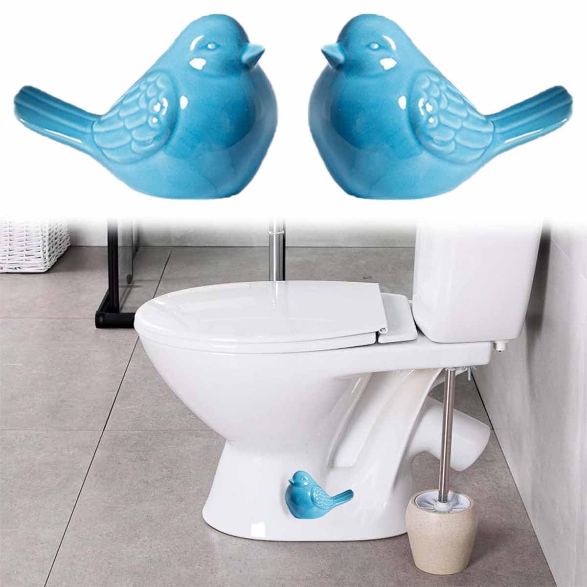 Decorative Frog Ceramic Toilet Bolt Covers - Cute Blue Toilet Base Caps for Bathroom Decor (Set of 4) - Perfect for Kids' Bathrooms, Nature-Themed Restrooms & Home Renovation Projects