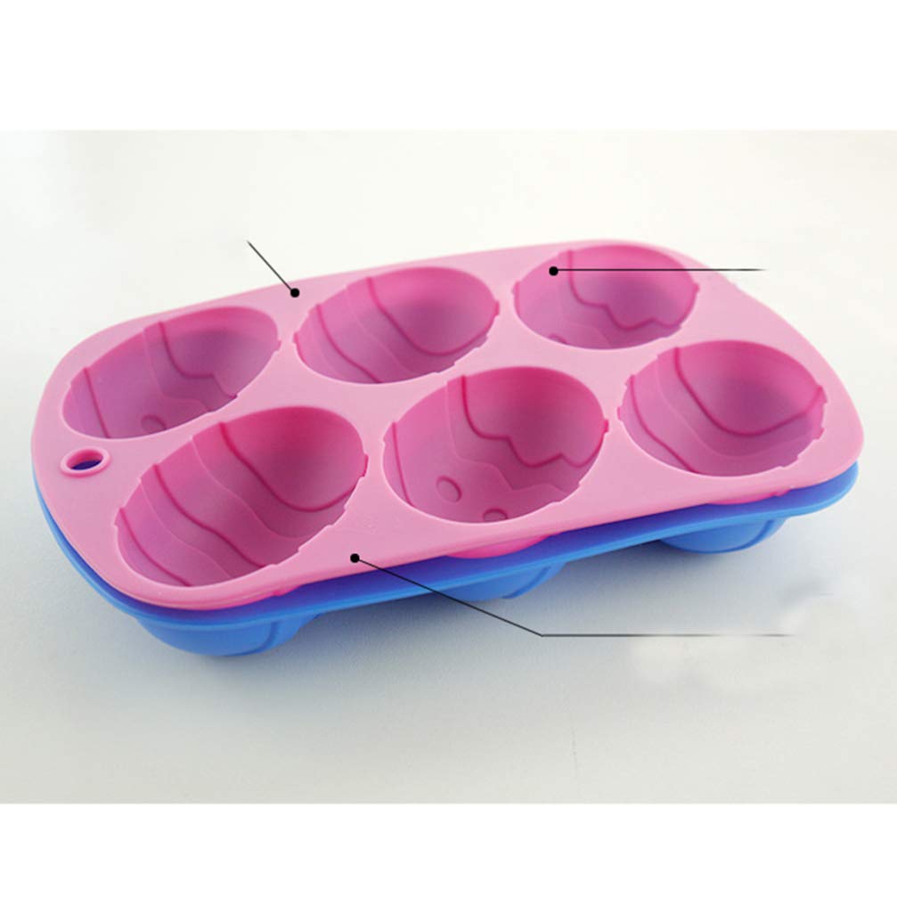 UPKOCH 2-Piece Silicone Easter Egg Cake Mold Set - Dinosaur Shaped Baking Tray for Chocolate, Jelly, Pudding & Ice Cubes - Non-Stick 3D Egg Mold for DIY Desserts, Soap Making & Easter Party Decorations