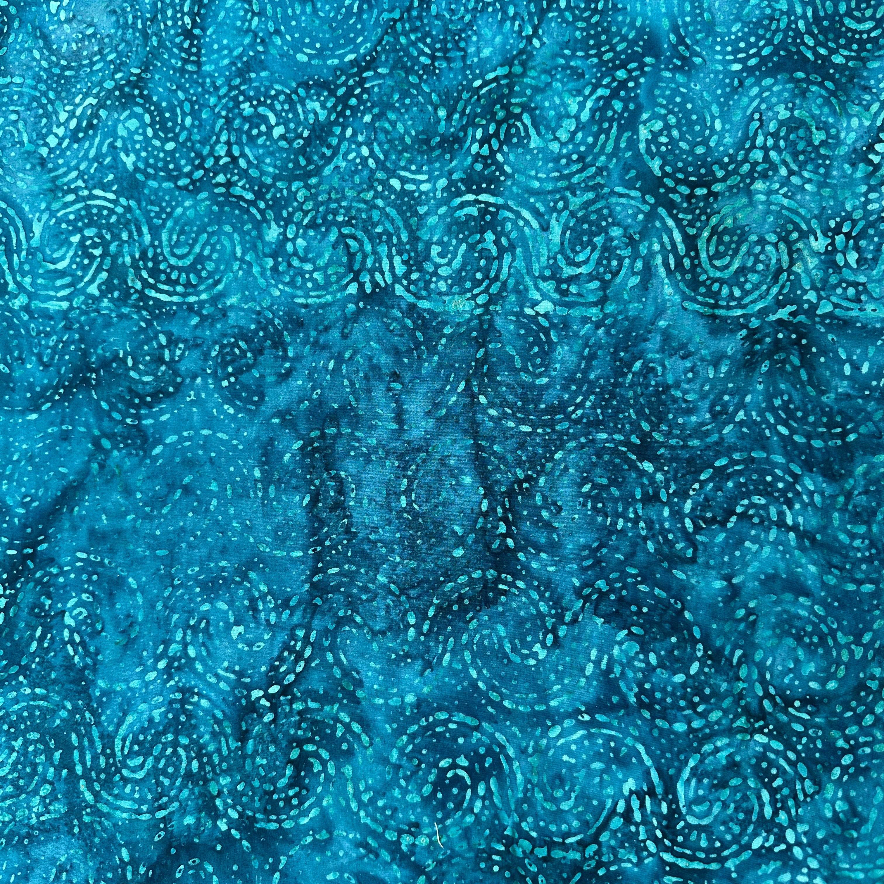 Batik Backing BA 108 163 Teal Swirl Fabric - Premium Cotton Material for Quilting, Sewing & DIY Crafts - Perfect for Home Decor, Apparel & Textile Projects