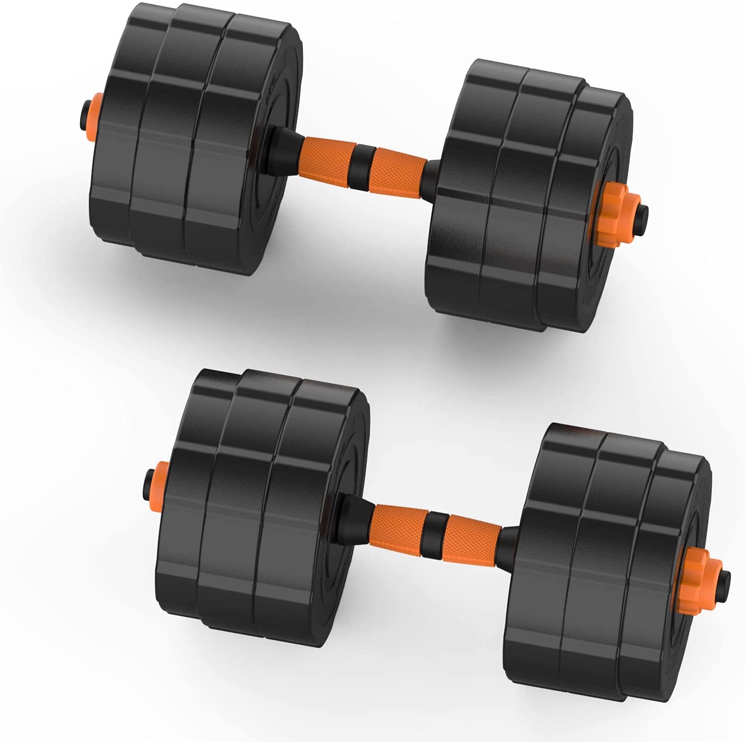 86 lbs BOSWELL 3-in-1 Adjustable Dumbbell & Barbell Set with Non-Slip Neoprene Grip - Home Gym Workout Equipment for Men & Women - Strength Training, Weight Lifting & Fitness Exercises for Home, Office or Garage Gym