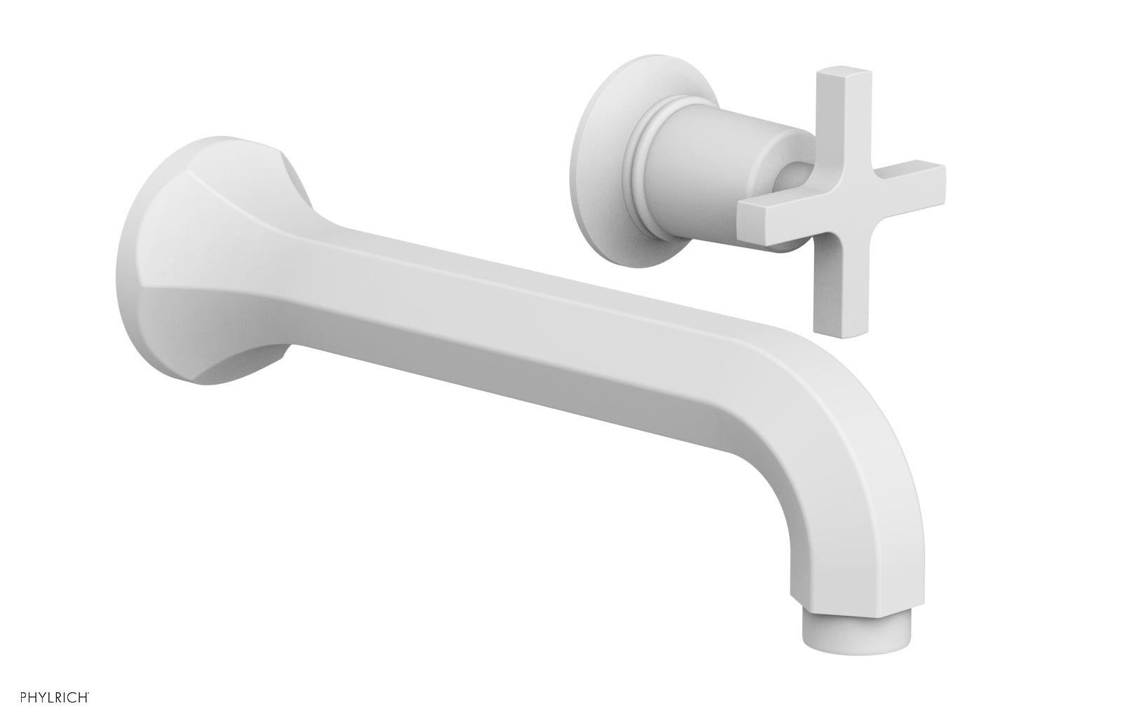 HEX MODERN Single Handle Wall Mounted Lavatory Faucet Set with Cross Handle 501 15 - Perfect for Bathroom Sink, Powder Room, and Guest Bath Installation