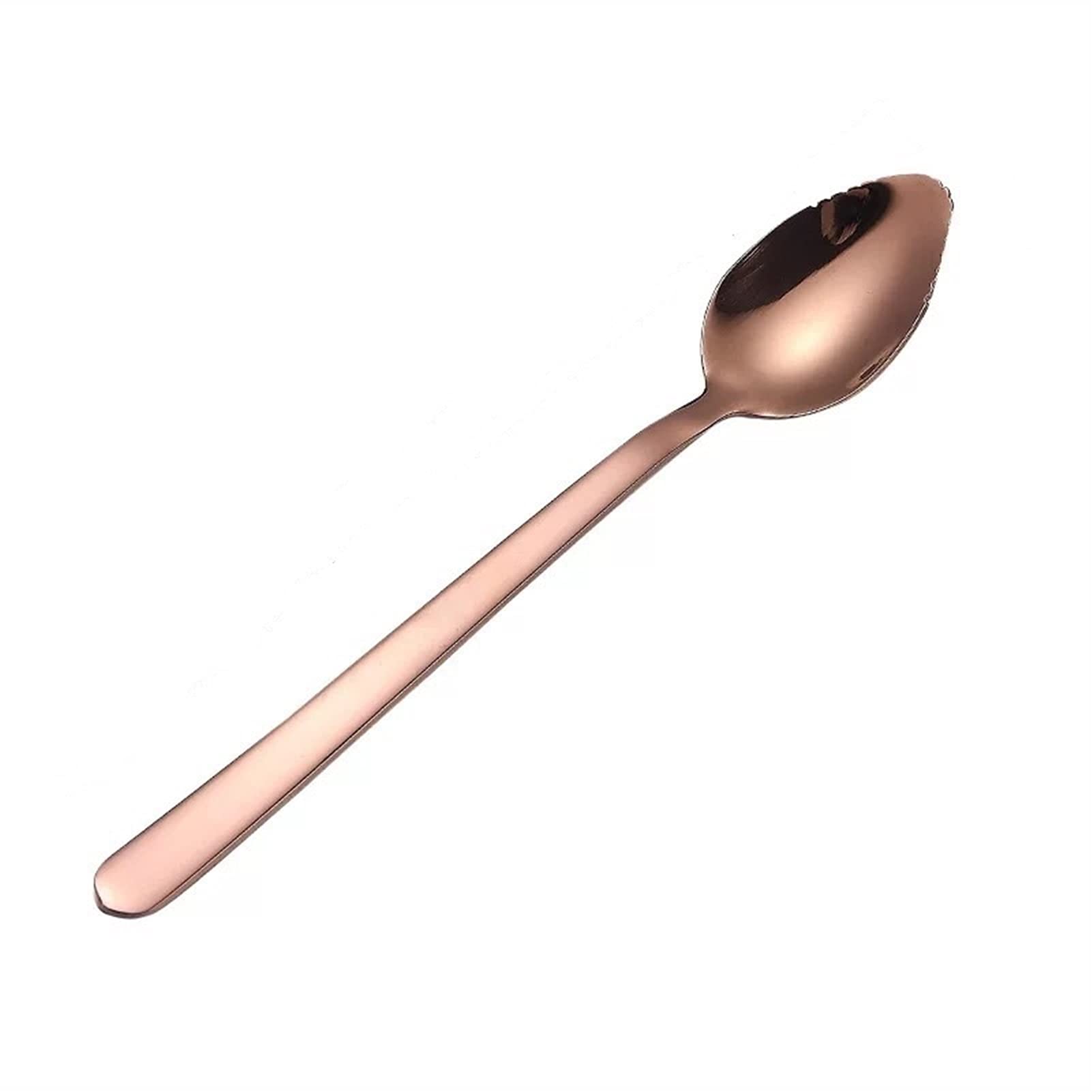 KLXQ 304 Stainless Steel Baby Feeding Spoon - Rose Gold Fruit Puree Spoon for Infants, Toddler Food Scraper, Soft Weaning Spoon for Kids - Perfect for Baby Led Weaning, Homemade Purees & First Foods