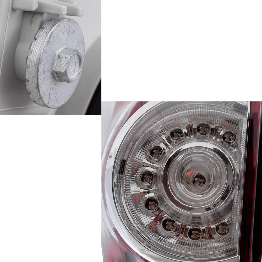 Brock Replacement Headlights for 2005-2011 Toyota Tacoma - Bright Chrome Bezel & LED Taillights with Center Lens | Enhanced Night Driving & Off-Road Visibility