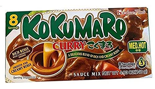 Authentic Japanese KOKUMARO Curry Sauce - Medium Hot Spice Level (4.94oz x 10 Pack) | Imported from Japan | Perfect for Home Cooking, Meal Prep & Asian Cuisine Lovers