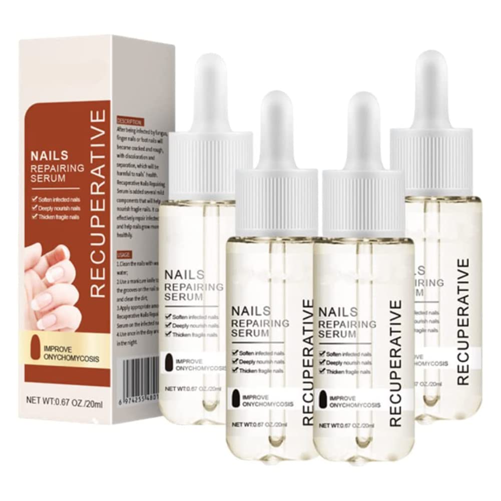 GFOUK 7-Day Nail Growth & Strengthening Serum - Fast Acting Nail Repair Treatment for Damaged & Weak Nails (4 Pack) | Professional Toenail Growth Solution for Stronger, Healthier Nails | Perfect for Salon Use & At-Home Nail Care