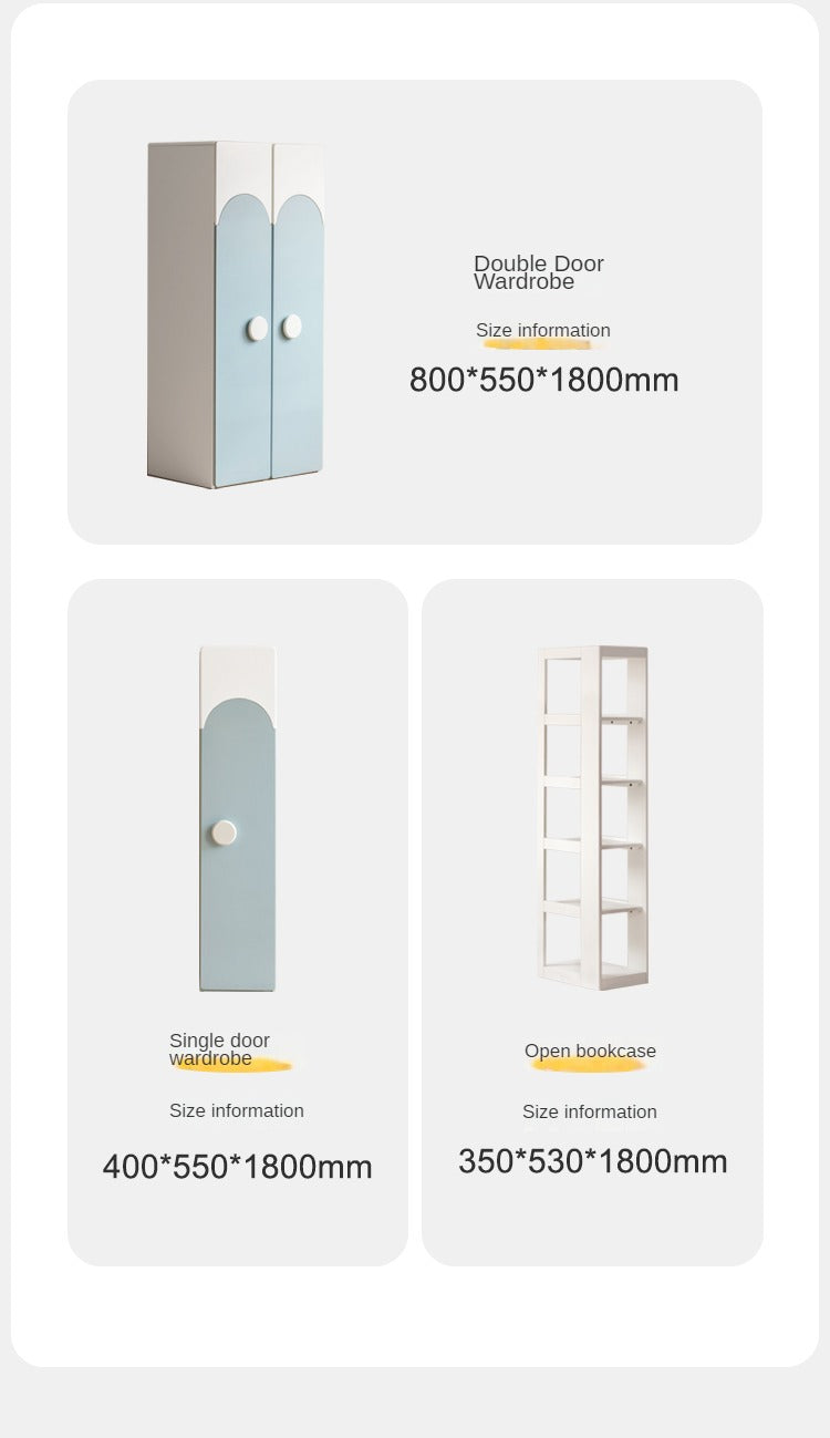 Pine Solid Wood Kids Wardrobe - Durable & Stylish Storage for Bedroom, Nursery, or Playroom - Perfect for Organizing Clothes, Toys & Accessories