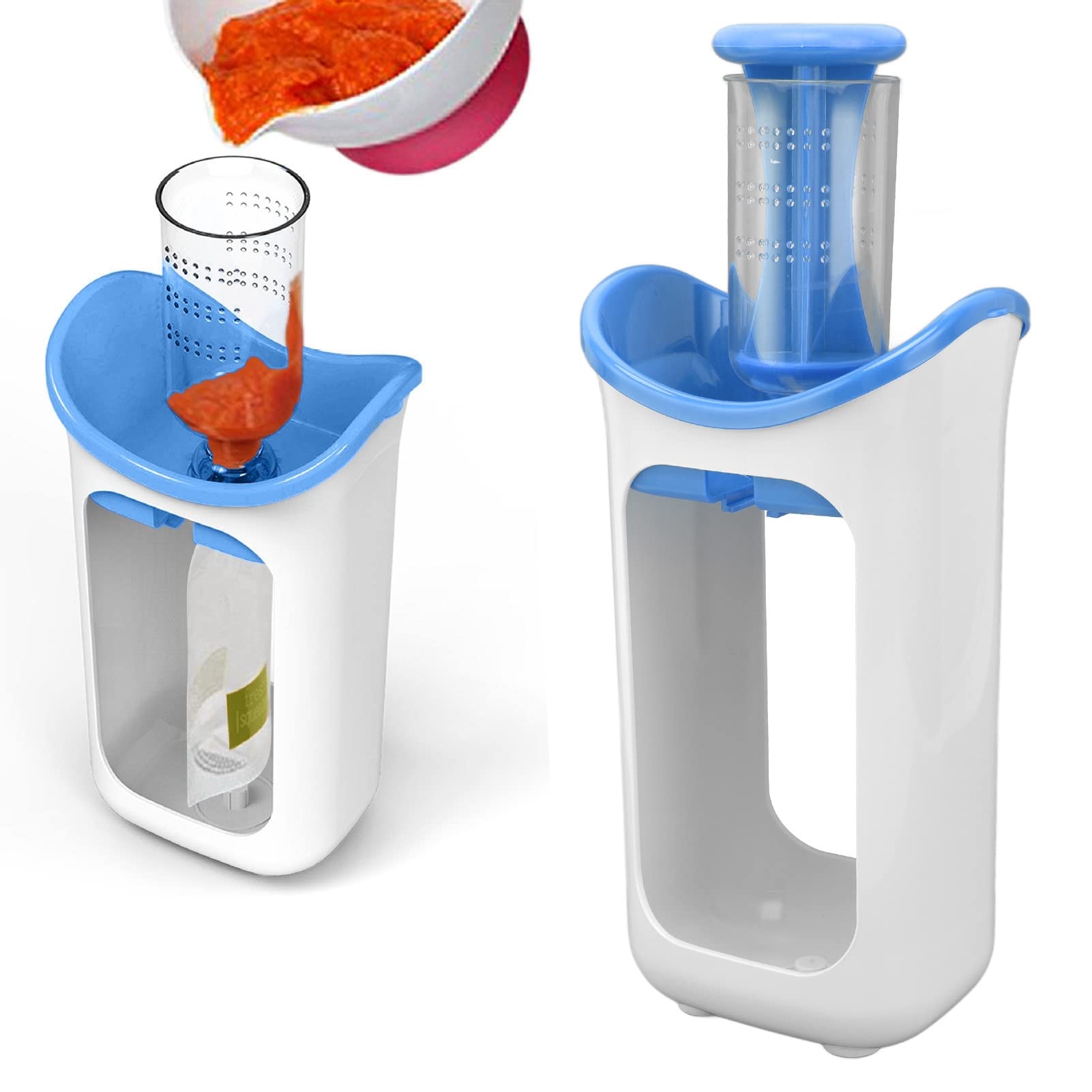 Baby Food Maker & Puree Blender - 4-in-1 Baby Food Processor with Grinder, Chopper & Pouch Filler - BPA-Free Infant Feeding Supplies (Blue) - Perfect for Homemade Baby Food Prep & On-the-Go Feeding