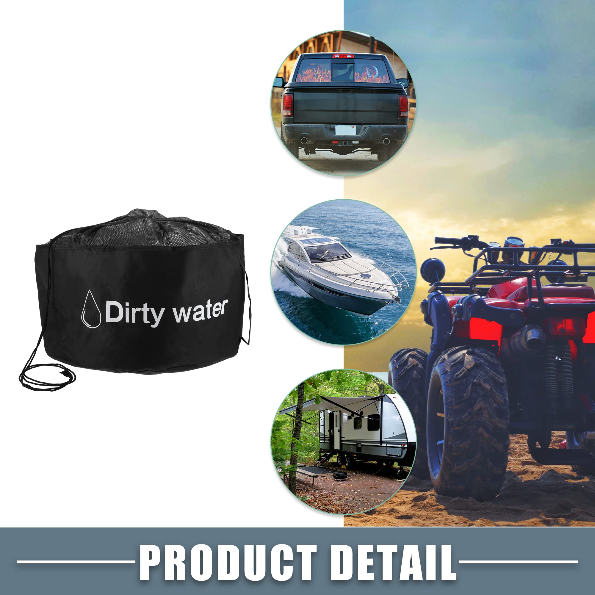 Waterproof RV Sewer Hose Storage Bag - Heavy Duty Camper Utility Bag for RV Accessories - Black - Perfect for RV Camping, Travel & Outdoor Adventures