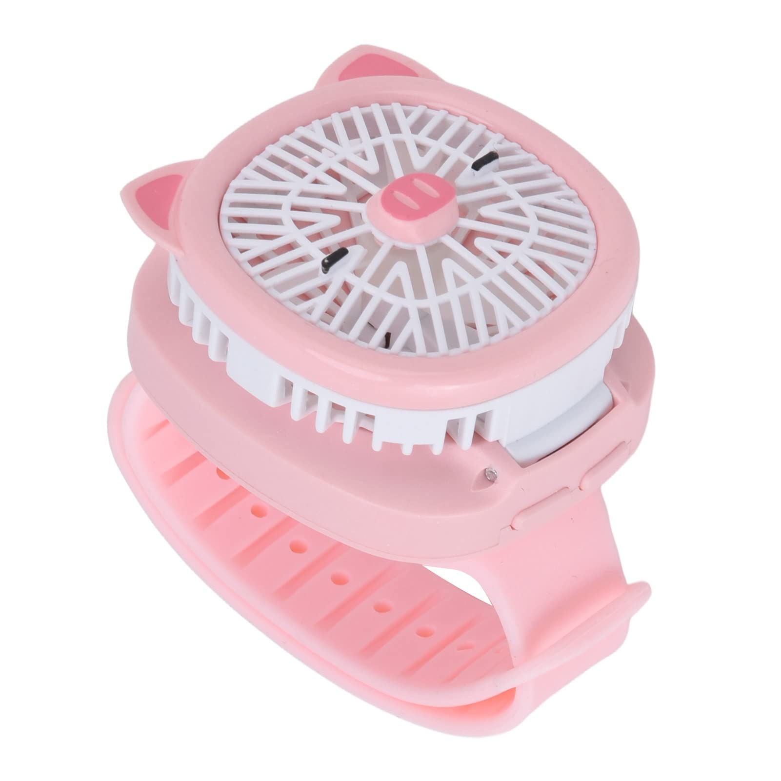 CHICIRIS Cartoon USB Rechargeable Mini Wrist Watch Fan for Kids - Portable Plastic Wristband Fan with Detachable Strap, 3 Adjustable Speeds - Perfect for Outdoor Activities, Sports, Summer Camp & Travel