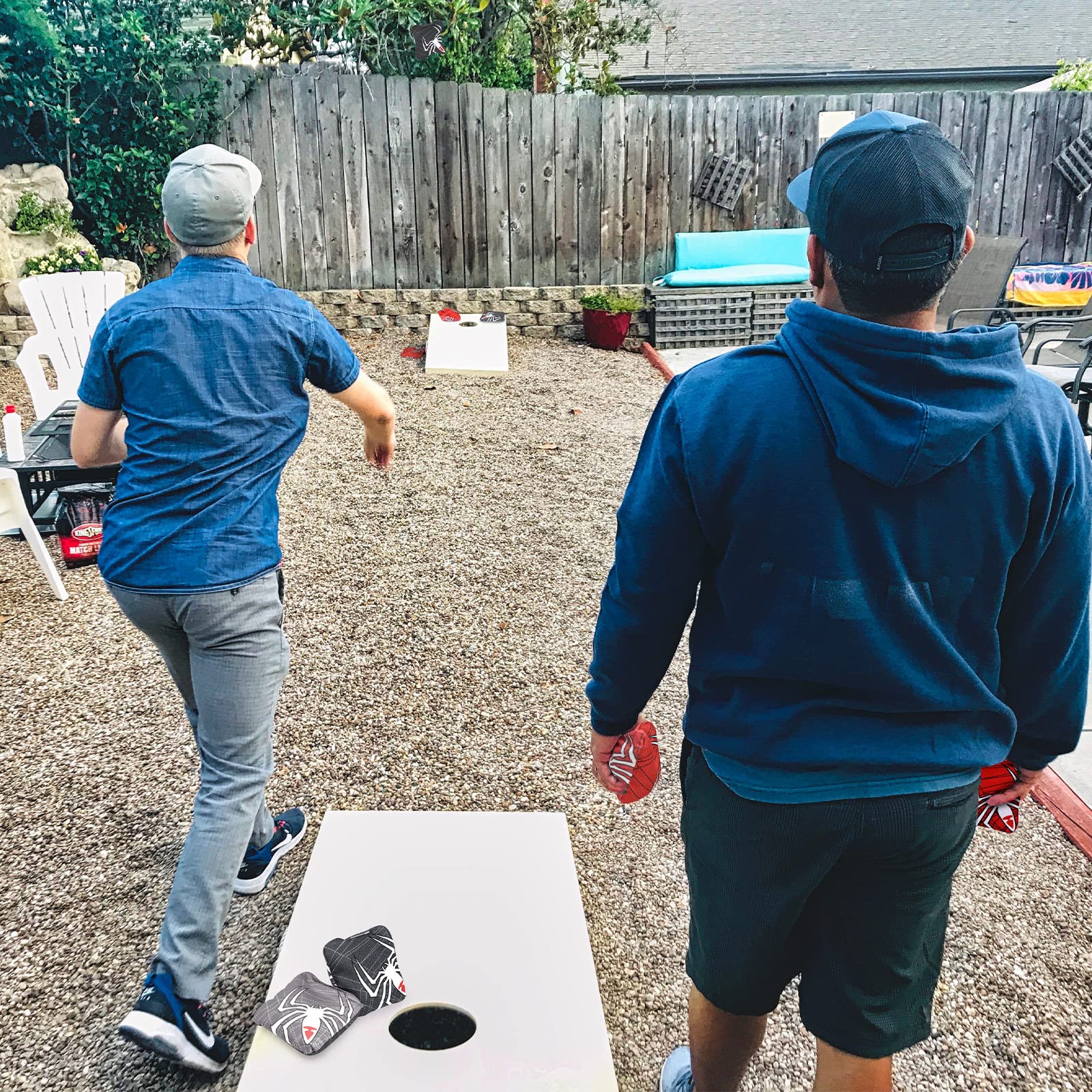 Premium Regulation Cornhole Bags Set of 4/8 - Professional Slick & Stick Bean Bags for Cornhole Game | Includes Storage Bag | Perfect for Backyard Parties, Tailgating, and Outdoor Family Fun