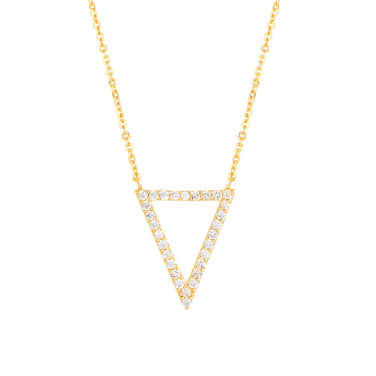 Elegant Confetti Lupine 18k White Gold Plated Cubic Zirconia Triangle Fashion Necklace for Women - Perfect for Parties, Weddings & Special Occasions