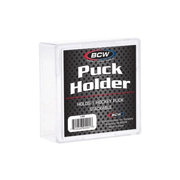 BCW Hockey Puck Holder - Durable Plastic Puck Storage Case for Hockey Players and Fans - Perfect for Organizing Game Pucks at Home, Rink or as a Gift