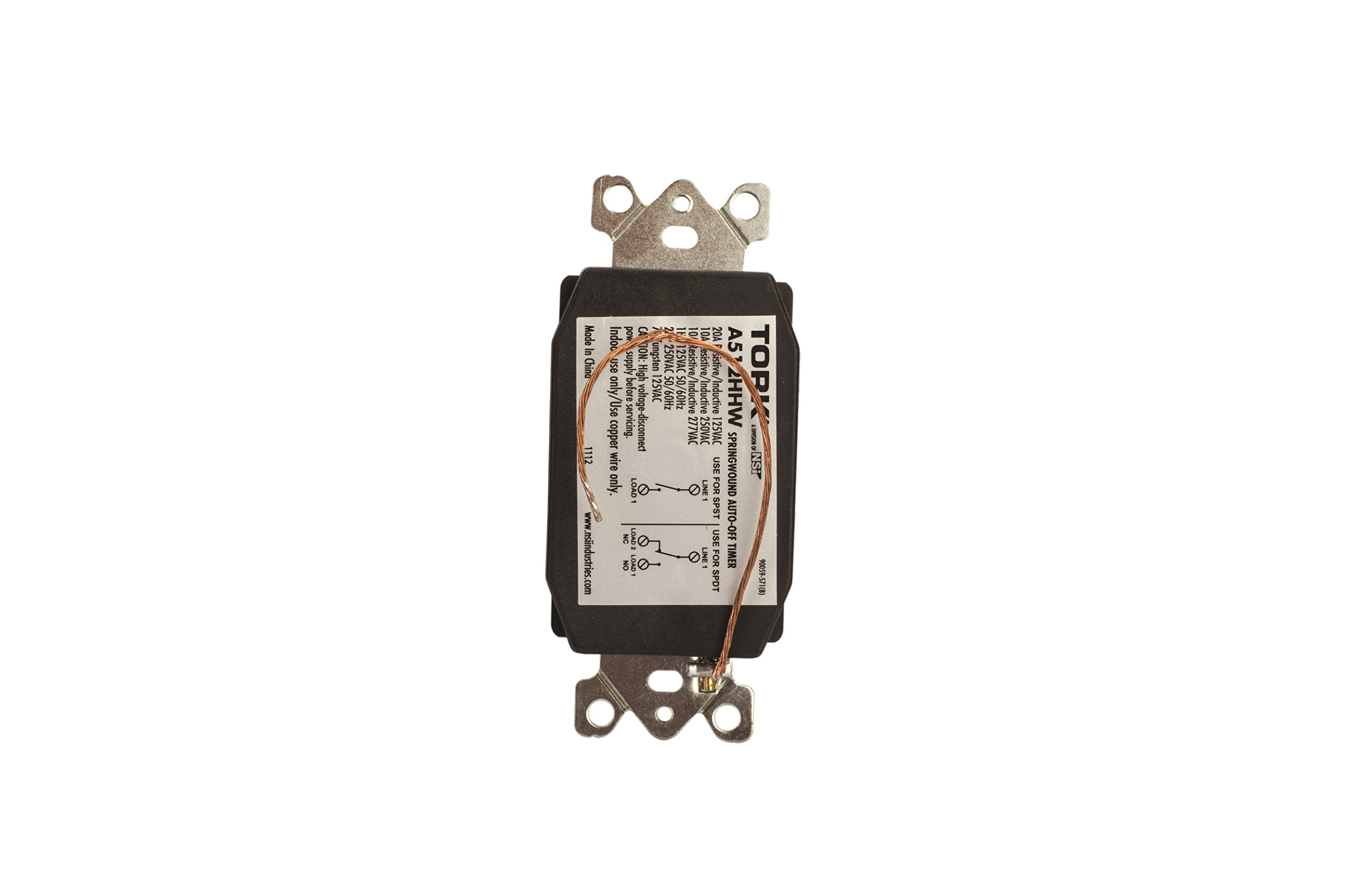 12-Hour Springwound In-Wall Timer Switch with Auto Off & Hold Function - White | Perfect for Bathroom Fans, Grow Lights & Home Automation Systems