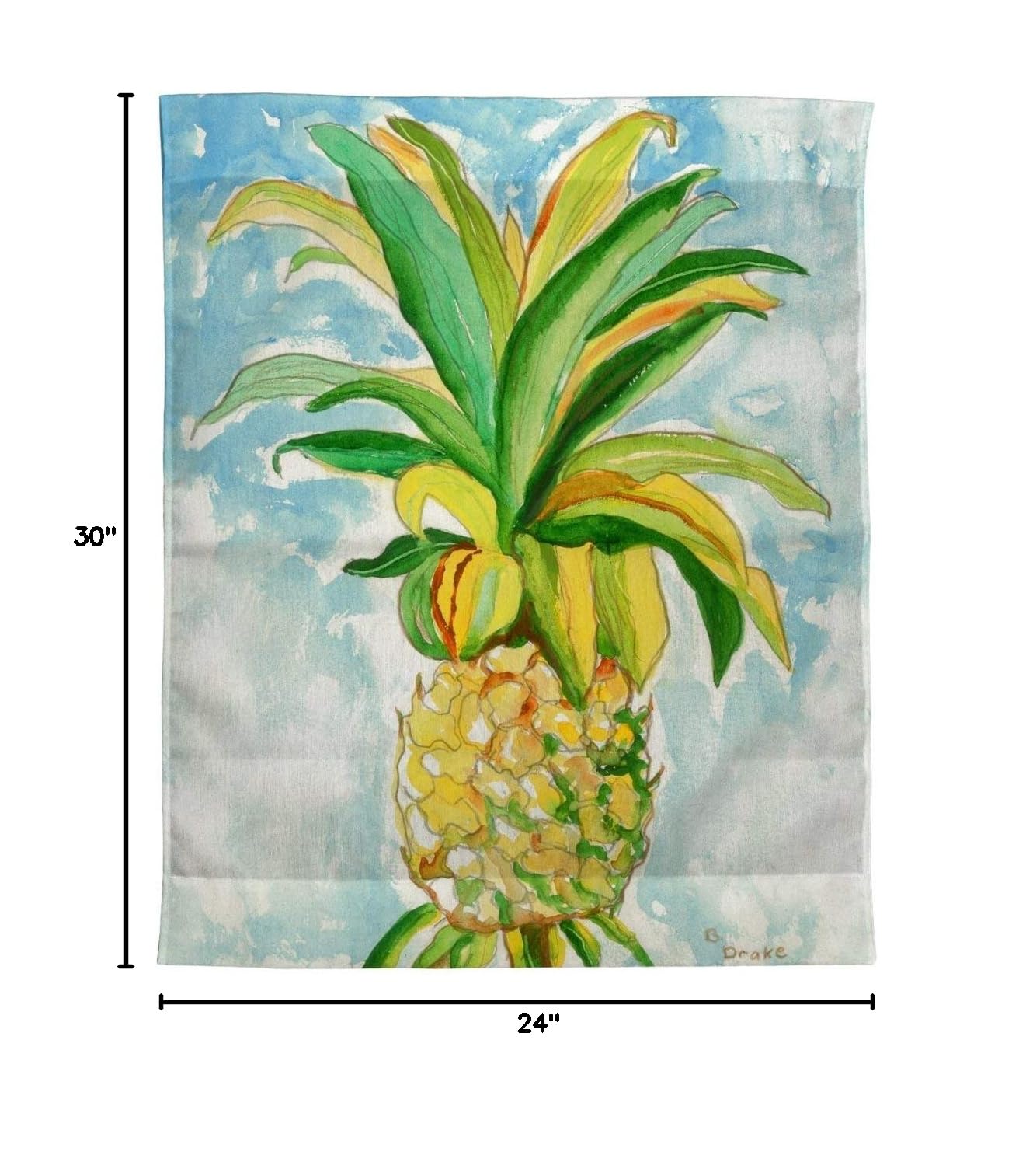 Betsy Drake TP400 24x30 Inch Pineapple Wall Art - Tropical Outdoor Decor for Patio, Garden & Poolside