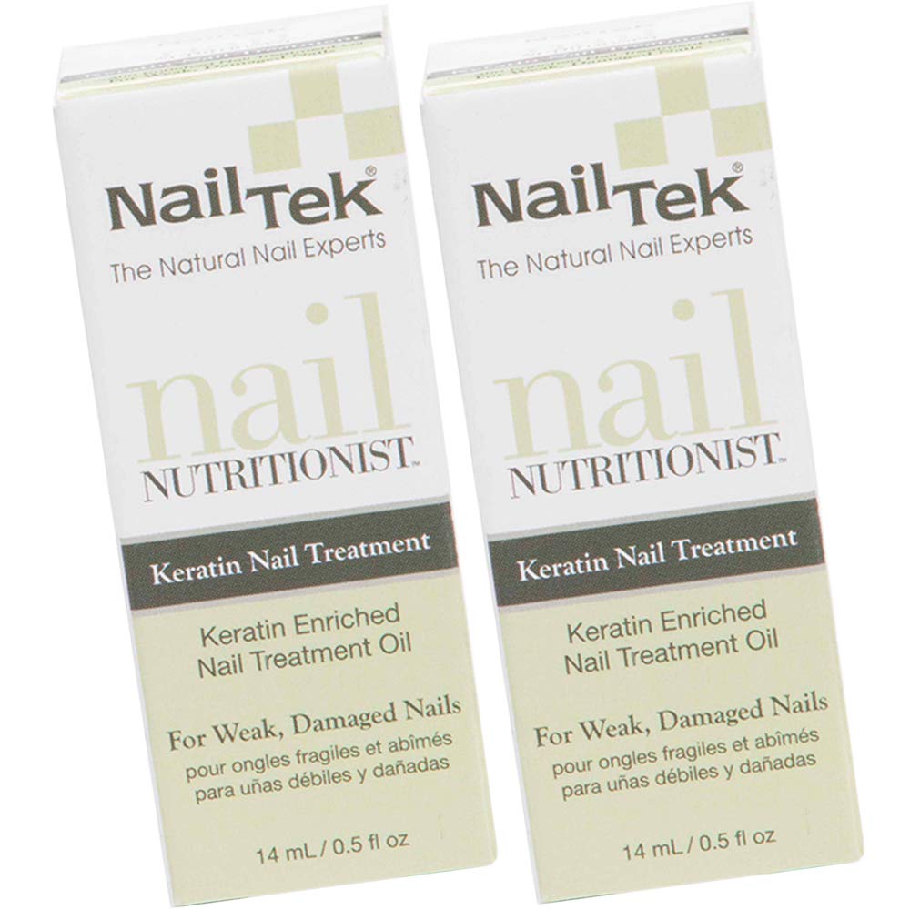 Nail Tek Nail Nutritionist - Keratin Enriched Nail Treatment Oil for Weak & Damaged Nails - 0.5 oz (2-Pack) - Strengthen & Repair Brittle Nails for Salon-Quality Manicures at Home