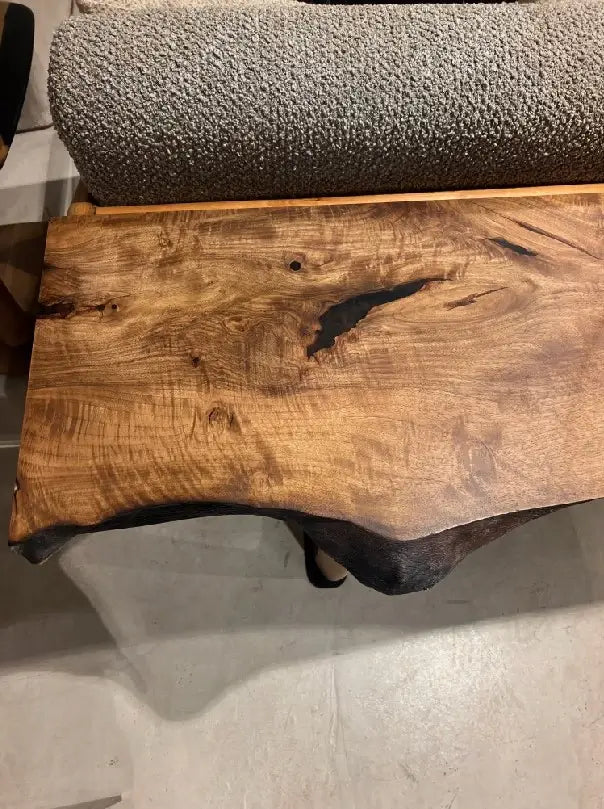 Rustic Walnut Console Table - Solid Wood Sofa Table for Entryway, Living Room & Hallway - Farmhouse Style Home Decor for Small Spaces