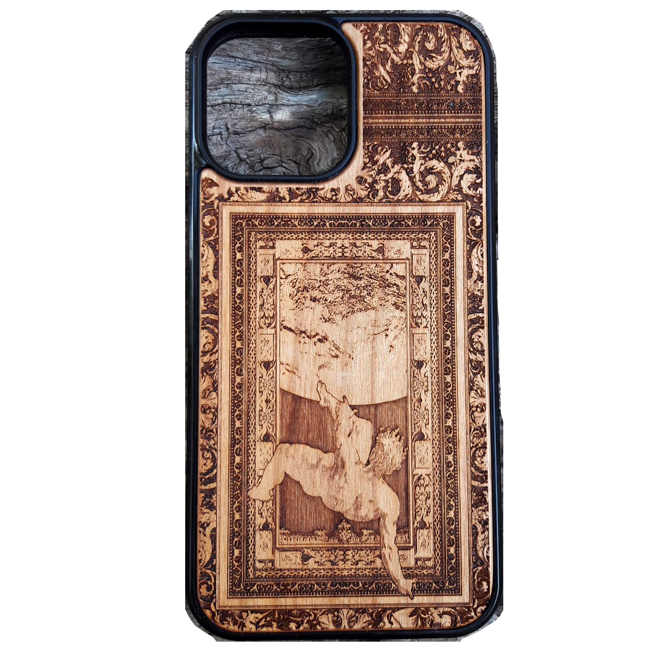 Premium Laser Engraved Wood Phone Case for iPhone 16/15/14/13/12/11 Pro Max/Mini & Galaxy S25/S24/S23/S22/S21/S20 Ultra Plus - Eco-Friendly Slim Durable Wooden Cover - Perfect for Outdoor, Office & Everyday Protection