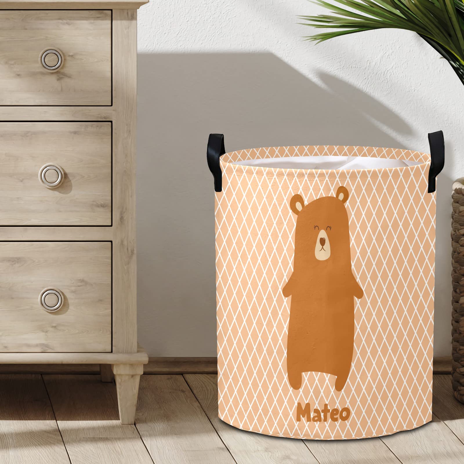 Collapsible Bear Laundry Basket for Kids Room & Nursery Decor