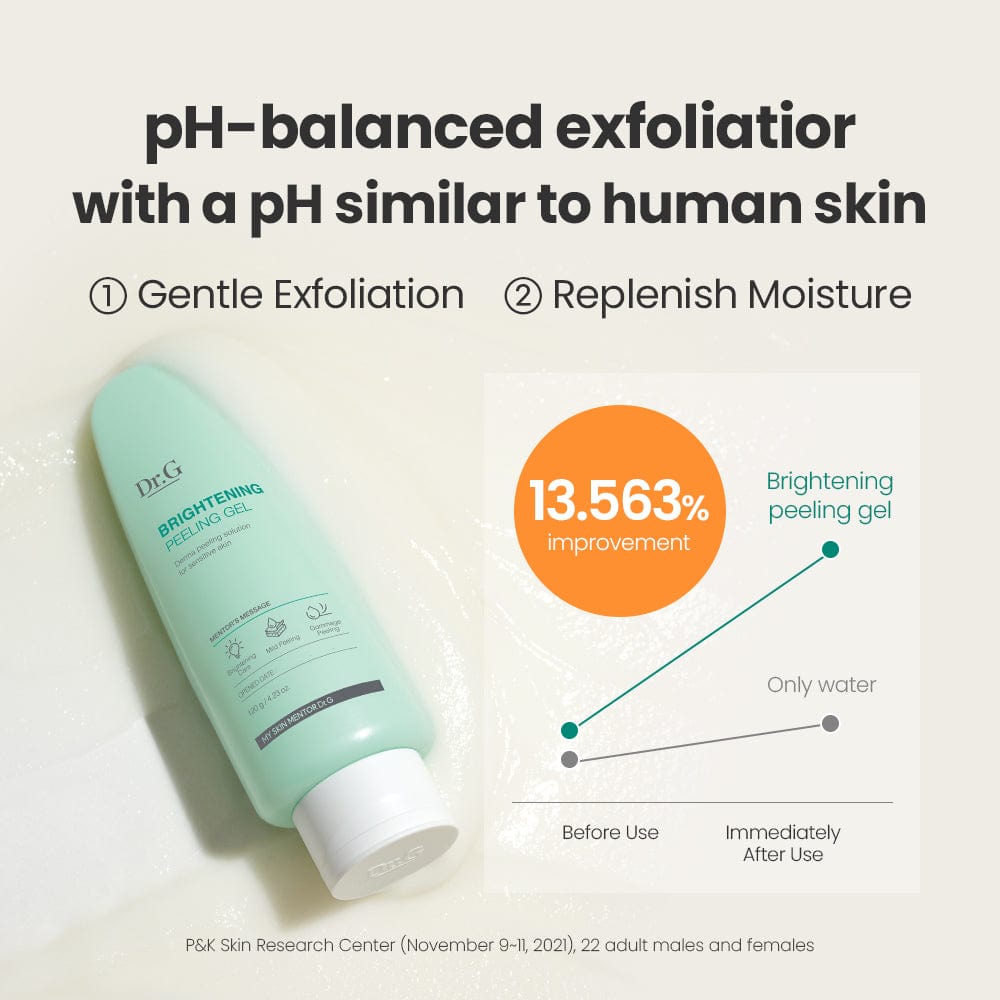 DR.G Brightening Peeling Gel (120g) - Exfoliating Face Scrub for Glowing Skin, Dark Spot Treatment & Gentle Exfoliation - Perfect for Daily Skincare Routine & Acne-Prone Skin