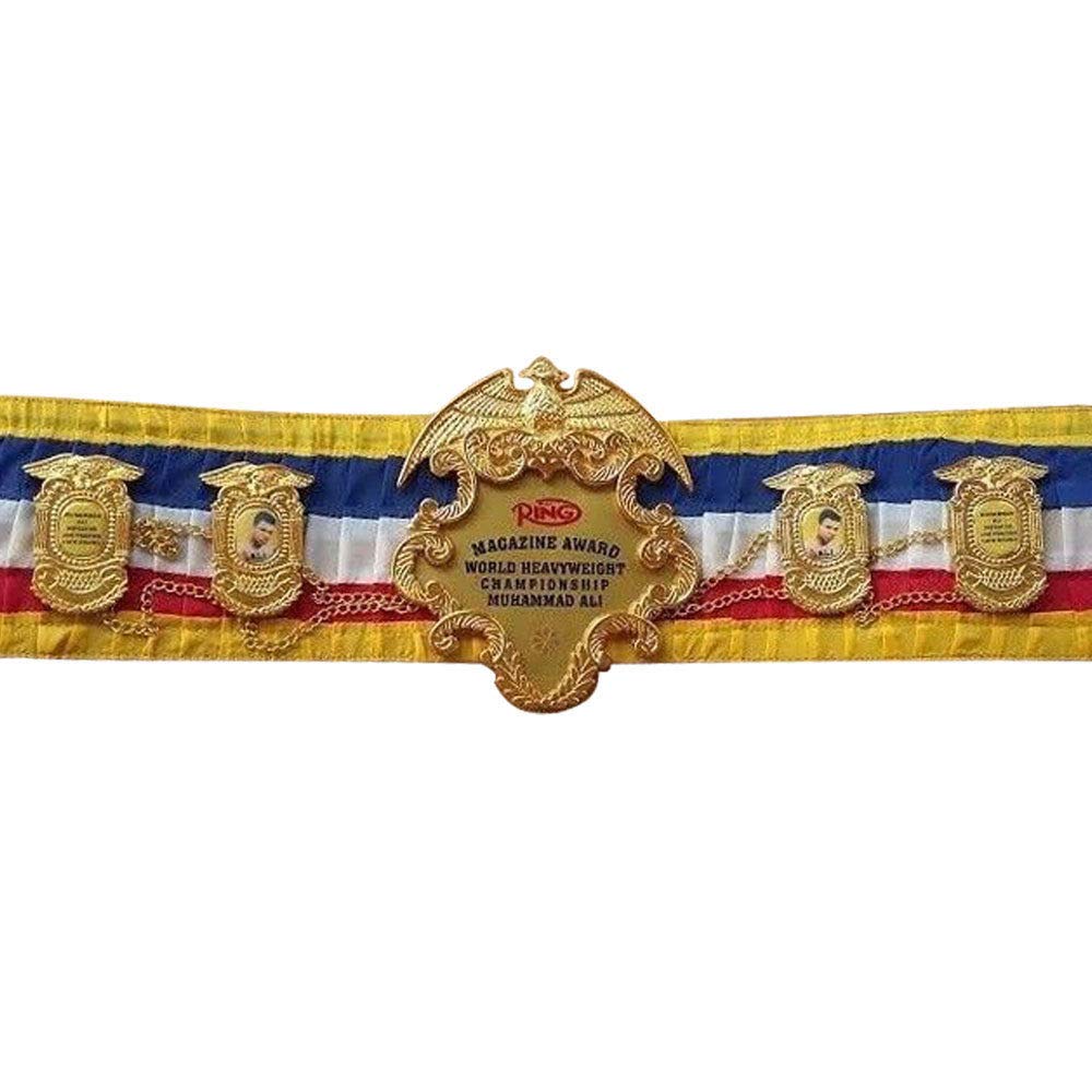 Muhammad Ali Ring Magazine Exact Replica Boxing Belt with Metal Plates - Authentic Heavyweight Championship Belt for Adults | Boxing Memorabilia, Collector's Item, Costume Accessory