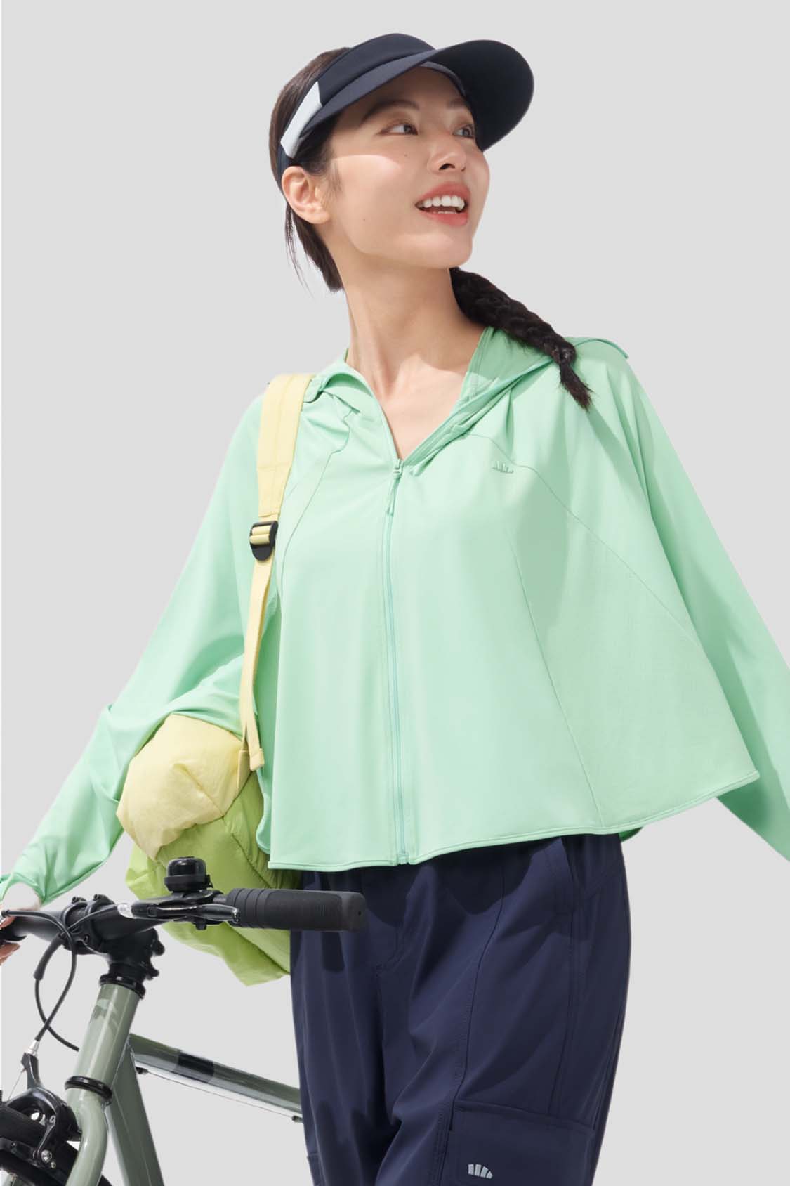 Horizon Women's Full Coverage Cropped Sun Hoodie UPF 50+ UV Protection - Lightweight Summer Hiking & Beach Cover-Up