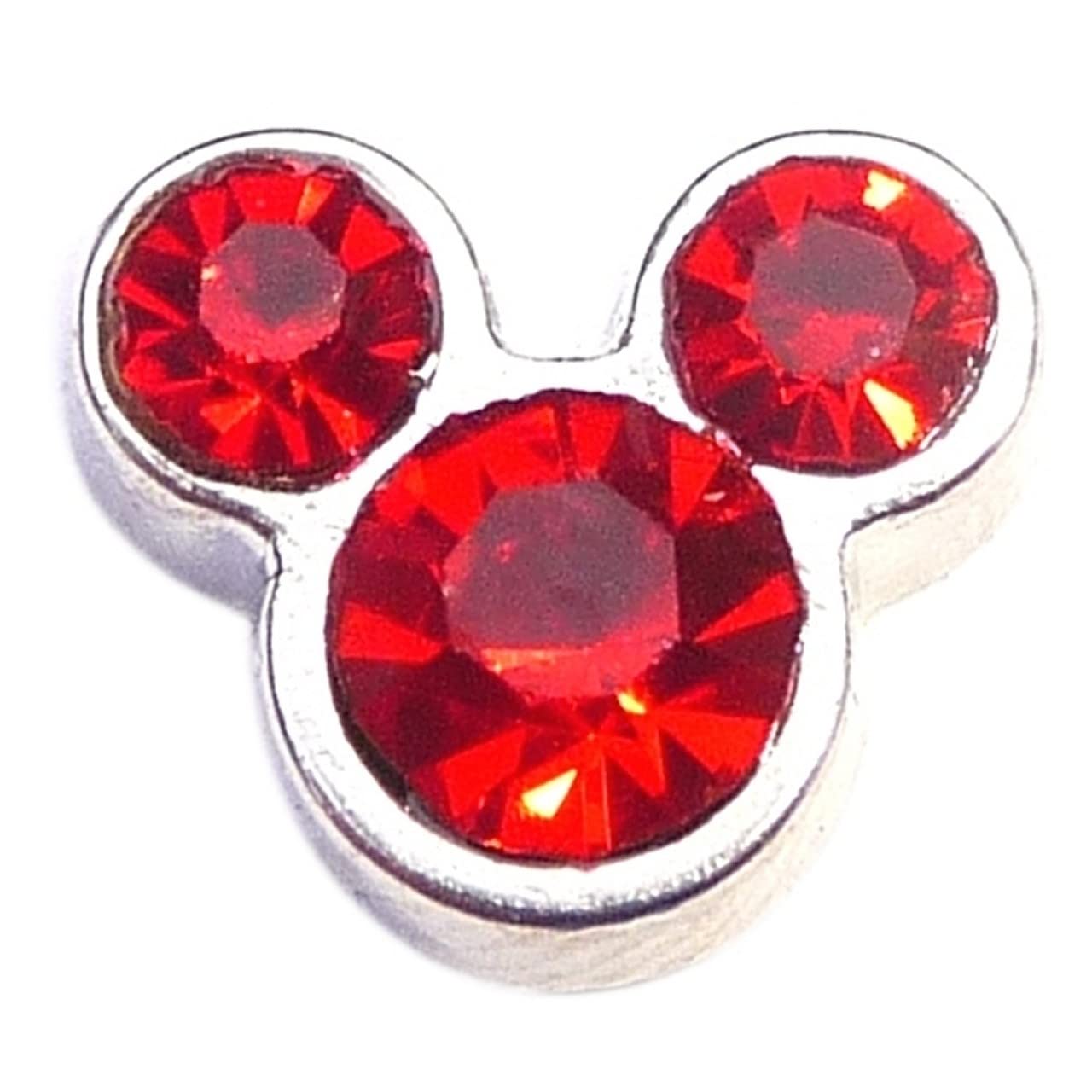 Disney Inspired Mouse Ears July Floating Locket Charm - Perfect for Disney Parks, Birthday Gifts & Jewelry Collections