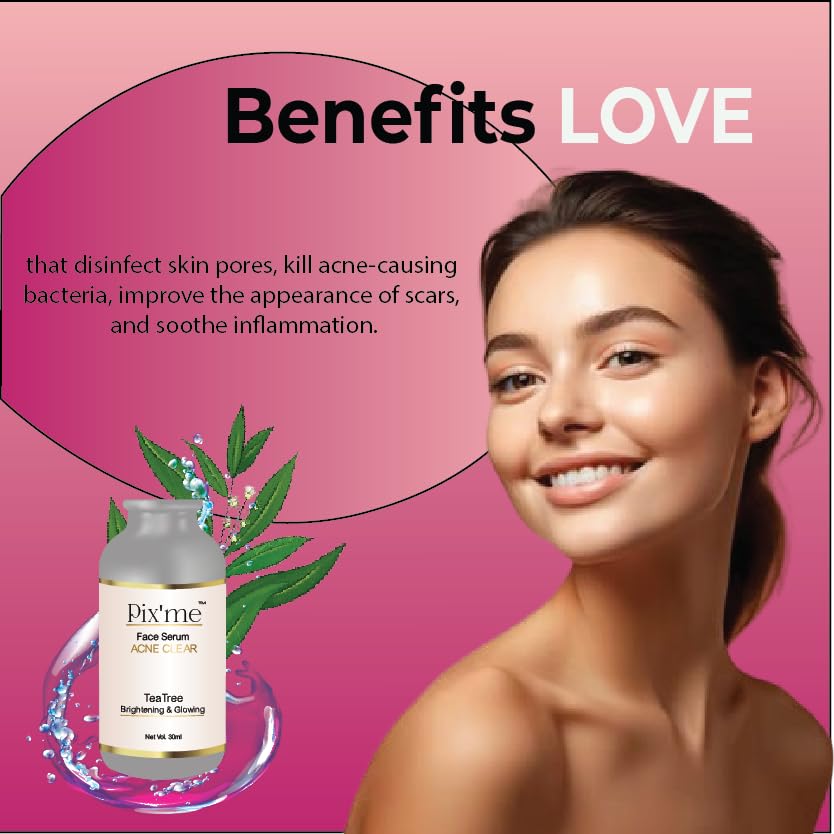 Tea Tree Serum for Face - 30ml Acne Treatment for Breakouts & Pimples | Clear Skin Solution for Oily & Sensitive Skin | Day & Night Use