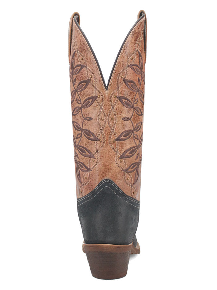 Laredo 20009 Women's KAMA Leather Boots in Navy & Tan - Comfortable Western Style Boots for Cowgirl Fashion and Country Dancing