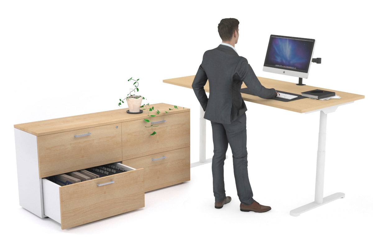 Flexi Premium Height Adjustable Standing Desk - 1600L x 700W Electric Ergonomic Workstation for Home Office & Executive Settings - Perfect for Remote Work & Productivity Boost