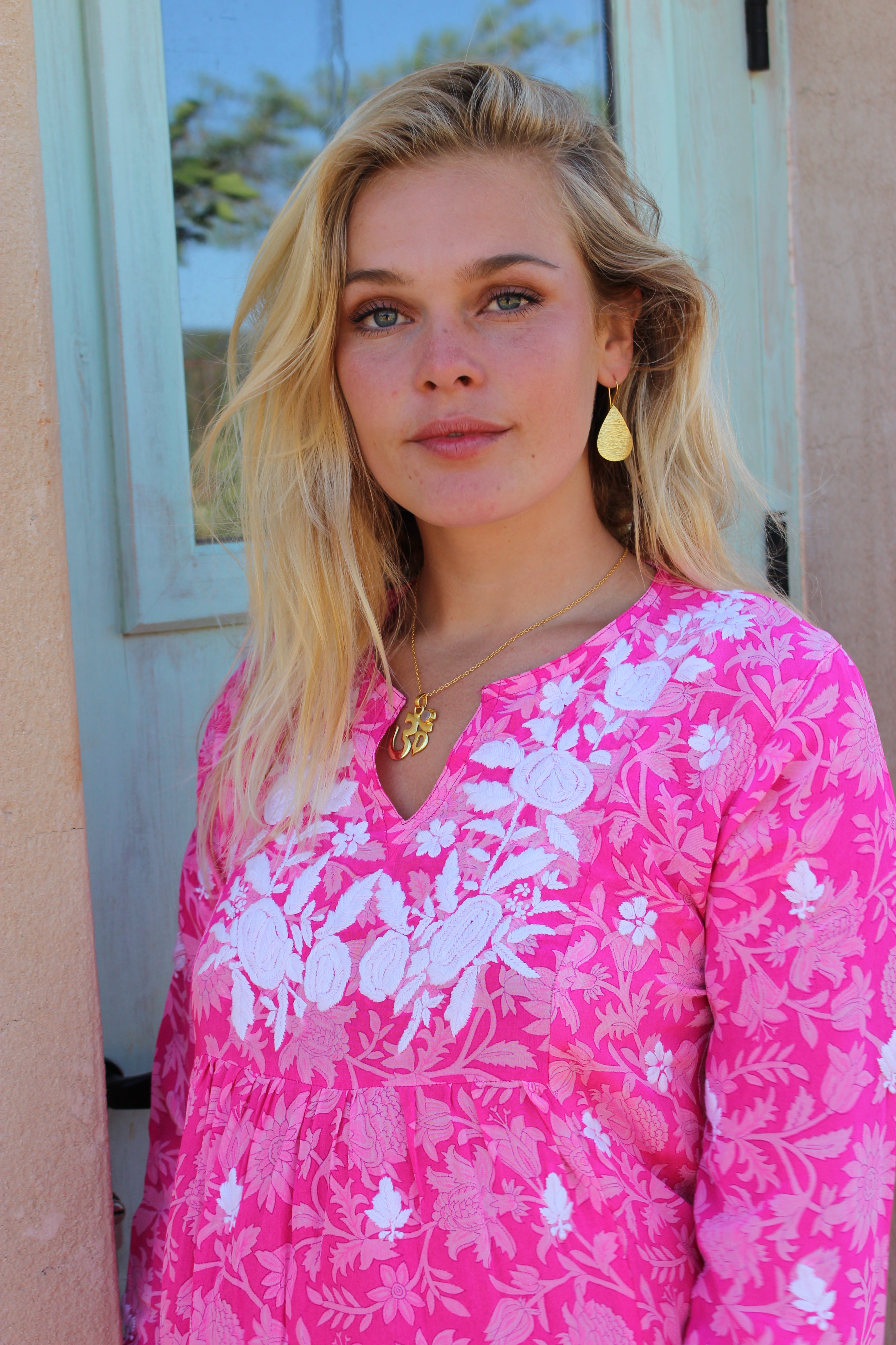 Elegant Pink Silk Dress with Hand Embroidery - Perfect for Weddings, Parties & Special Occasions