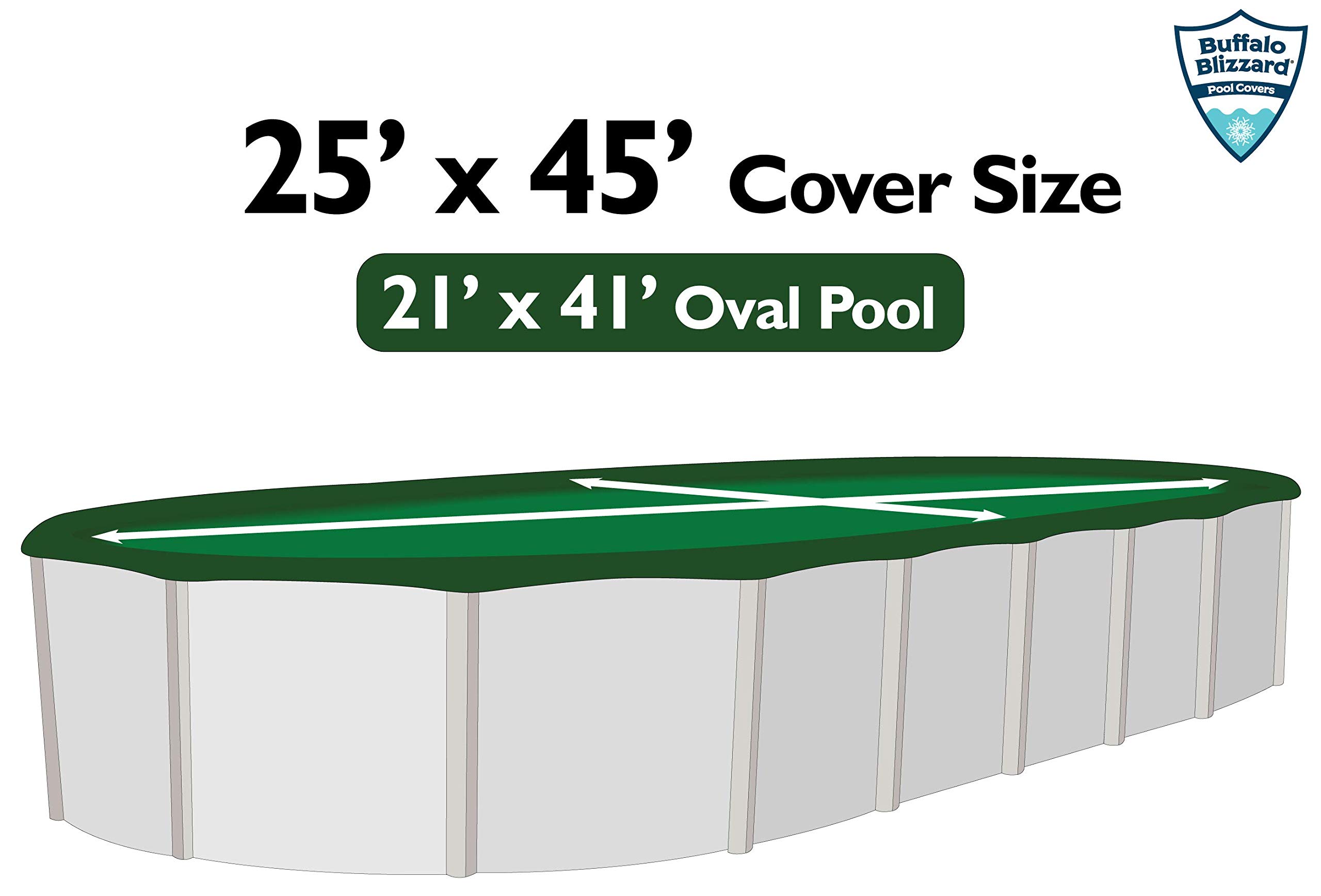 Buffalo Blizzard 21x41 ft Oval Above Ground Pool Cover - Heavy Duty Reversible Winter Cover (Green/Black) with UV Protection | Shields from Debris | Perfect for Seasonal Protection & Winter Storage