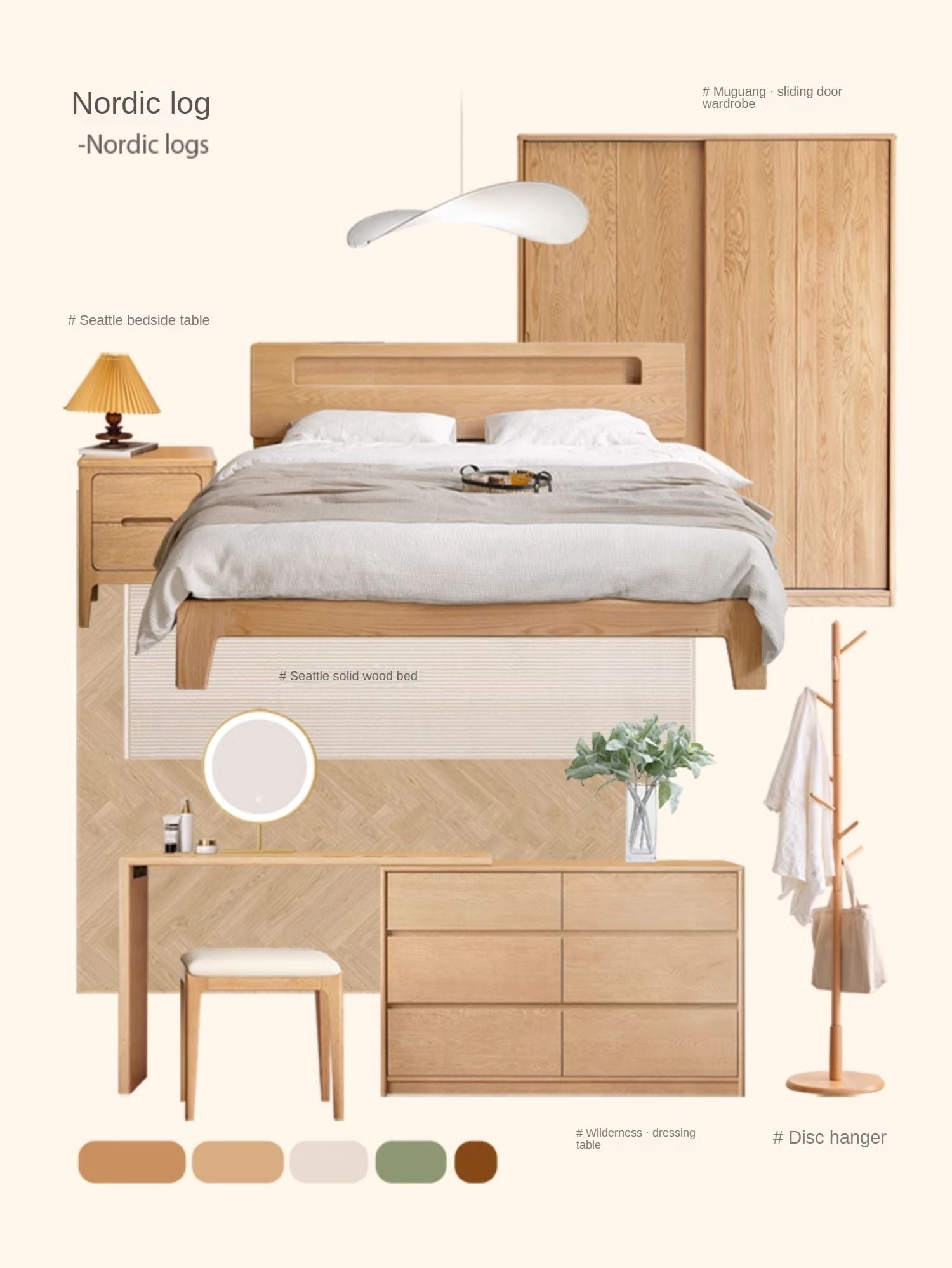 Solid Oak and Beech Wood Bed with Built-in LED Lights and Bookshelf - Modern Bedroom Furniture for Small Spaces, Lofts, and Studio Apartments