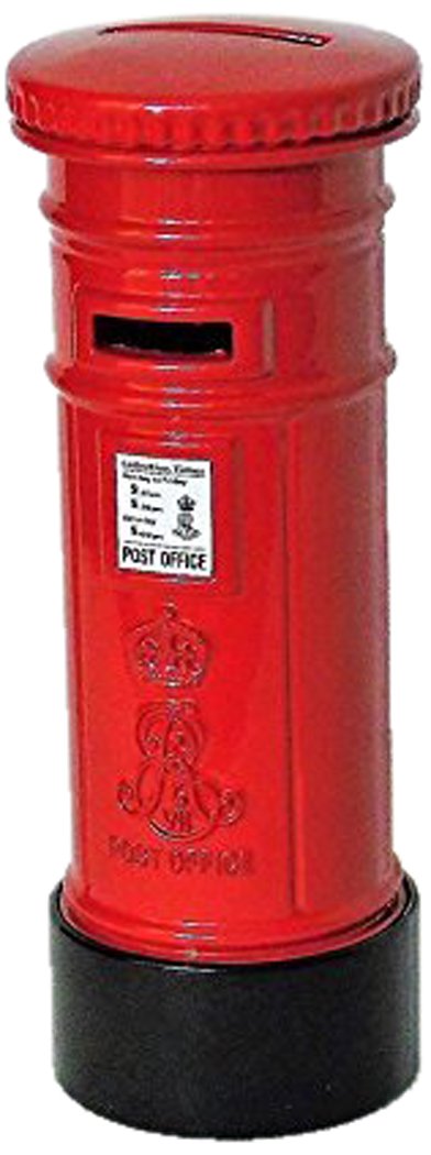 British Themed Post Box Money Box - UK Style Red Letterbox Coin Bank for Savings & Collectibles | Perfect for Home Decor, Gifts, and British Enthusiasts