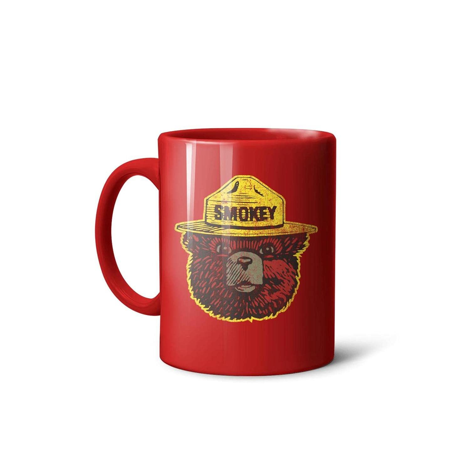 Heat Changing Coffee Mug - Glossy Ceramic Tea Cup with Smokey Bear & Yellow Hat Design - Perfect for Office, Home & Gifts - Hot & Cold Drinkware for Coffee, Tea & Cocoa Lovers