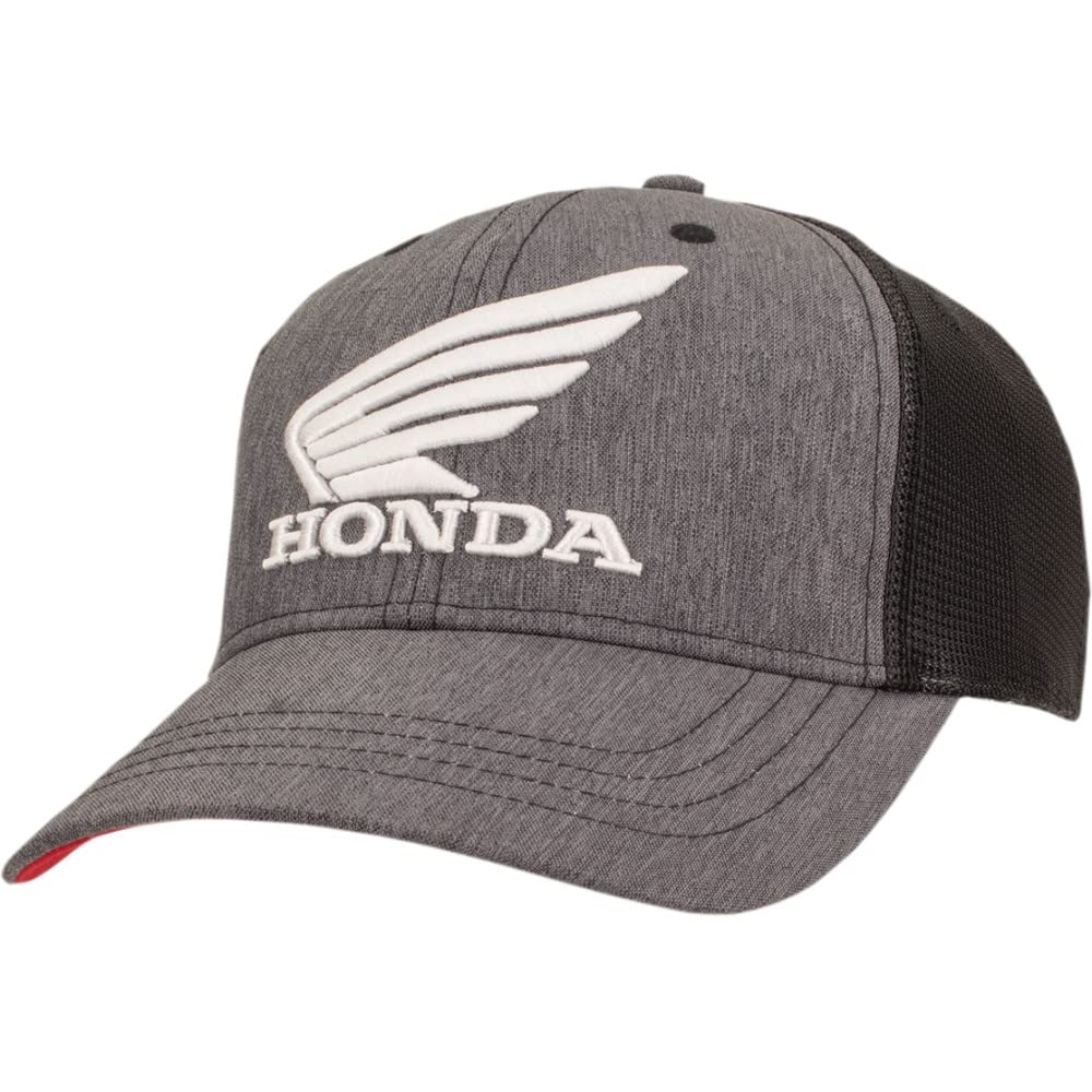 Honda Utility Hat - Gray, Black & Red Adjustable Baseball Cap for Outdoor Work, Hiking & Casual Wear