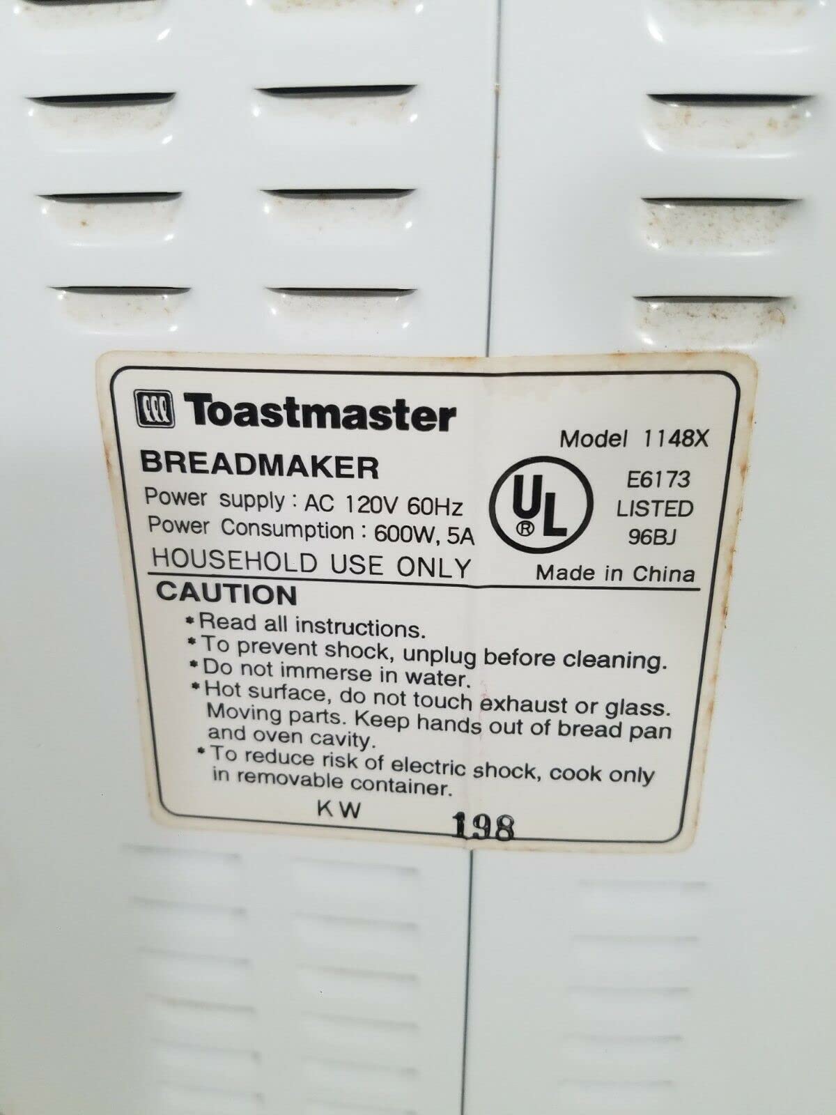Toastmaster Bread Machine Pan Seal Gasket Part 1148 & 1148X - Durable Replacement for Bread Maker - Perfect for Home Baking & Fresh Bread Making