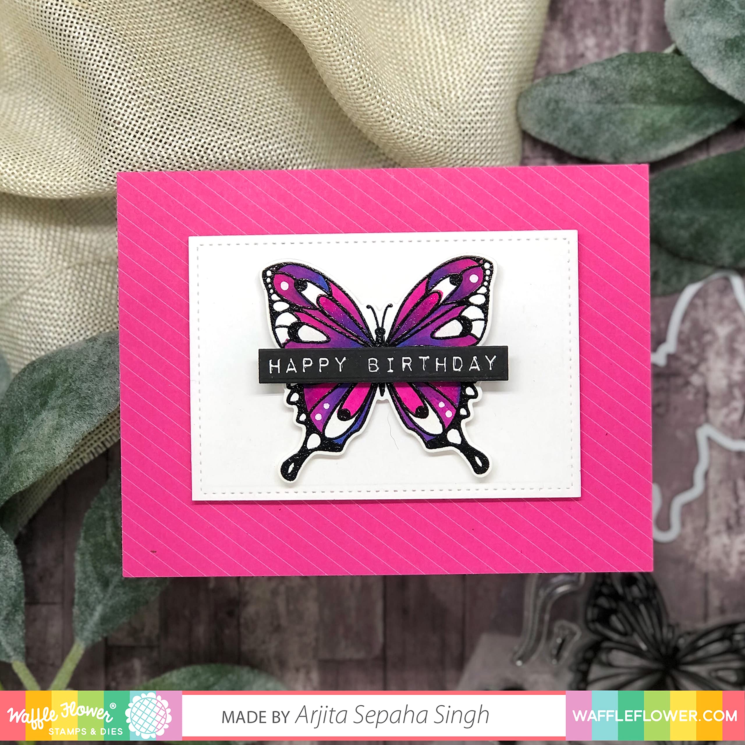 Waffle Flower Label Maker Sentiments Matching Die - DIY Scrapbooking & Cardmaking Stamps for Handmade Greeting Cards & Craft Projects