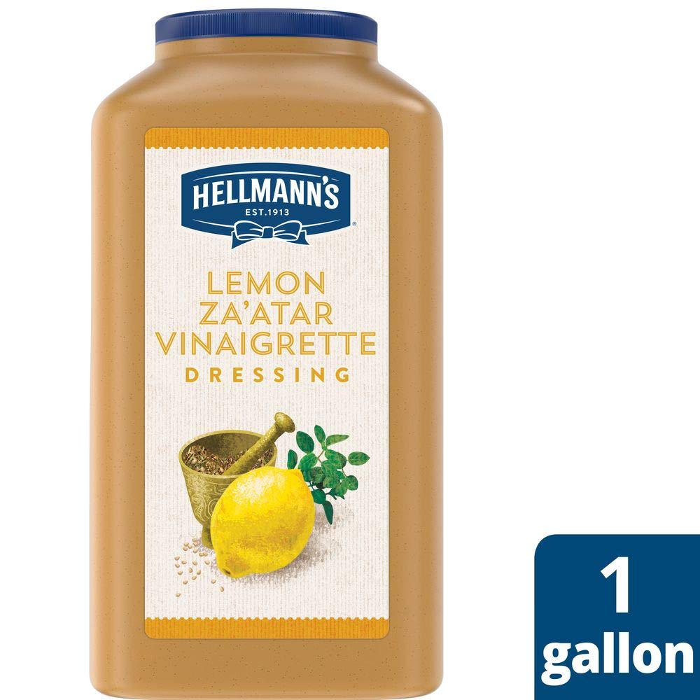 Hellmann's Lemon Za'atar Vinaigrette - Gluten Free Salad Dressing 1gal (Pack of 4) for Catering & Restaurants