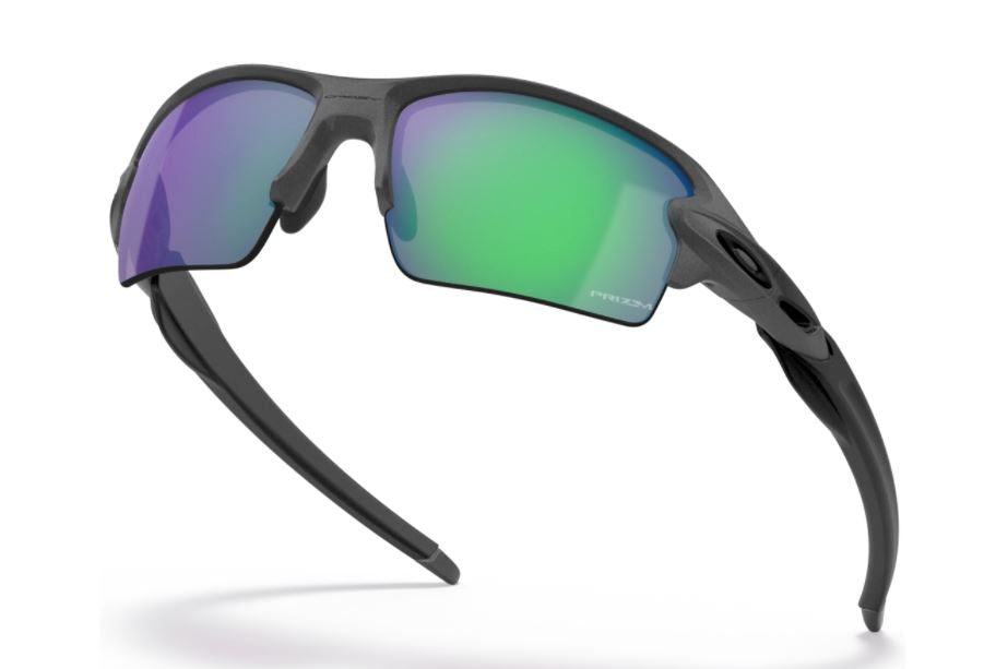 Oakley Flak 2.0 XL Sunglasses (A) Steel Frame with Priam Jade Iridium Polarized Lenses - UV Protection for Running, Cycling & Outdoor Sports