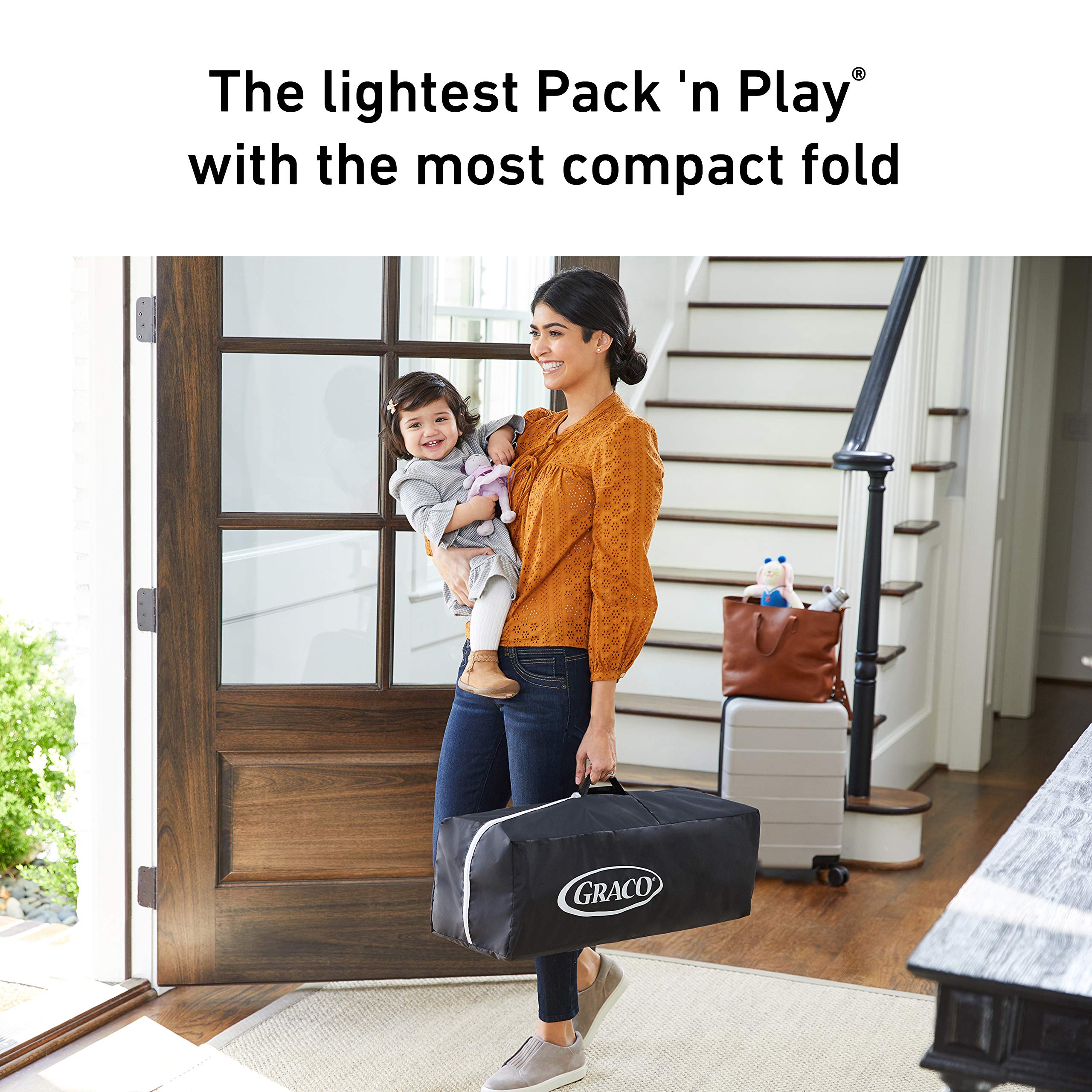 Graco Pack 'n Play FoldLite Playard - Lightweight Baby Playpen for Travel | Portable Compact Foldable Crib with Removable Mattress | Perfect for Home, Nursery & On-the-Go Parenting