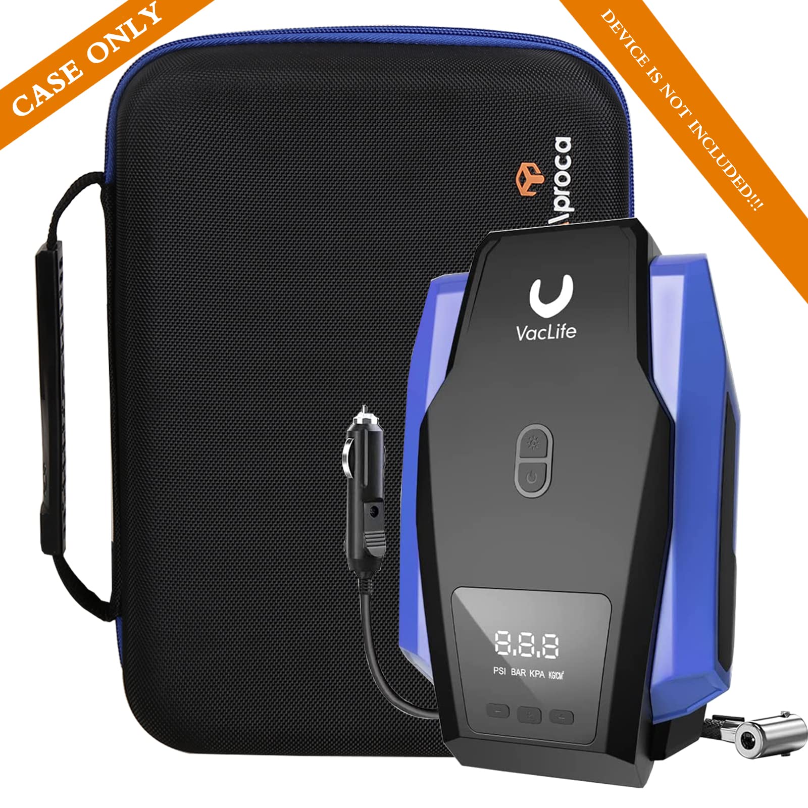 Aproca Durable Hard Storage Case for Powools Portable Tire Inflator, Air Compressor & Accessories - Perfect for Car, Bike, RV and Outdoor Travel Protection