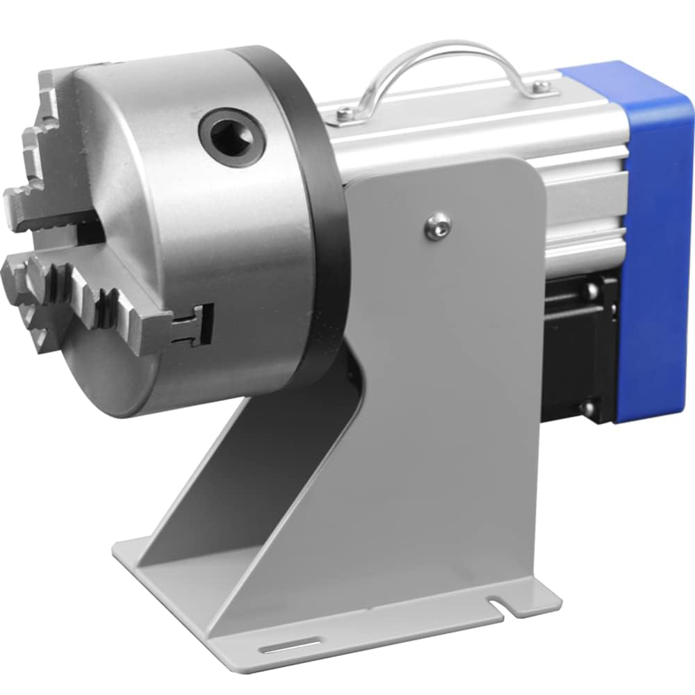 3-Jaw Rotary Chuck D100MM for Fiber Laser Engraving Machine & Angle Grinder - Cast Iron Multi-Angle Adjustment Attachment - Perfect for DIY Engraving, Woodworking & Metal Crafting Projects